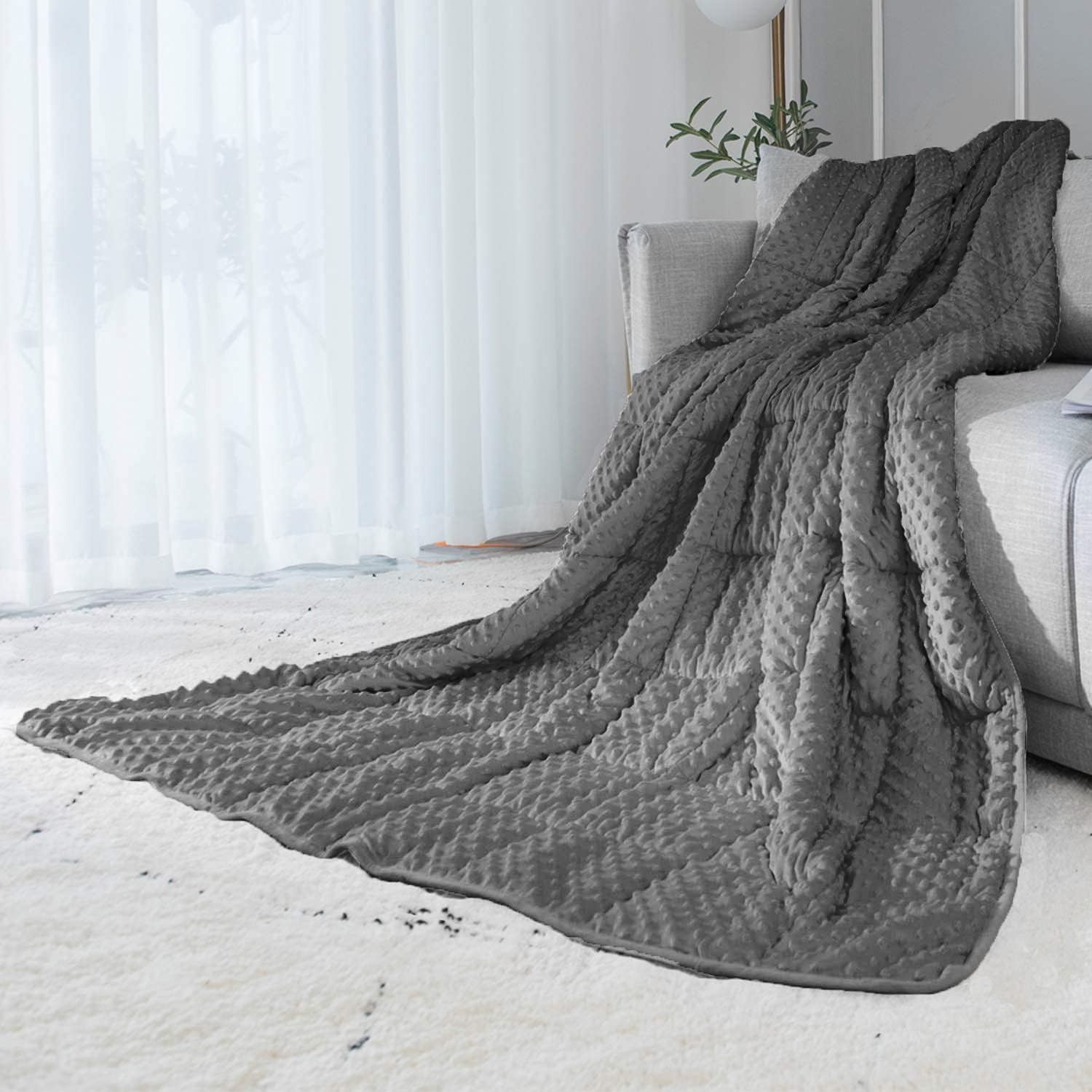 ALANSMA Reversible Weighted Blanket for All Season, Luxury Velvet, Warm and Cool...