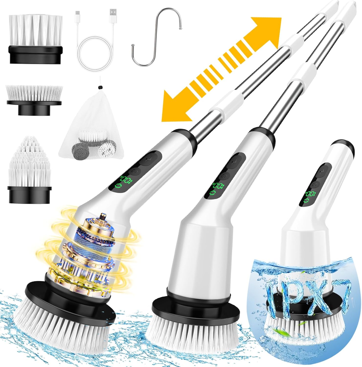 Electric Spin Scrubber for Cleaning Bathroom, Shower Scrubber Cordless Cleaning...