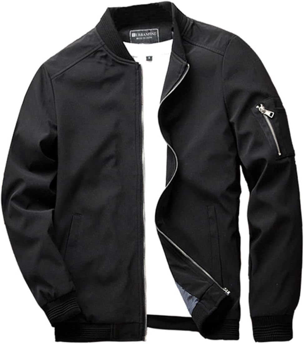 URBANFIND Men's Slim Fit Lightweight Sportswear Jacket Casual Bomber Jacket Larg...