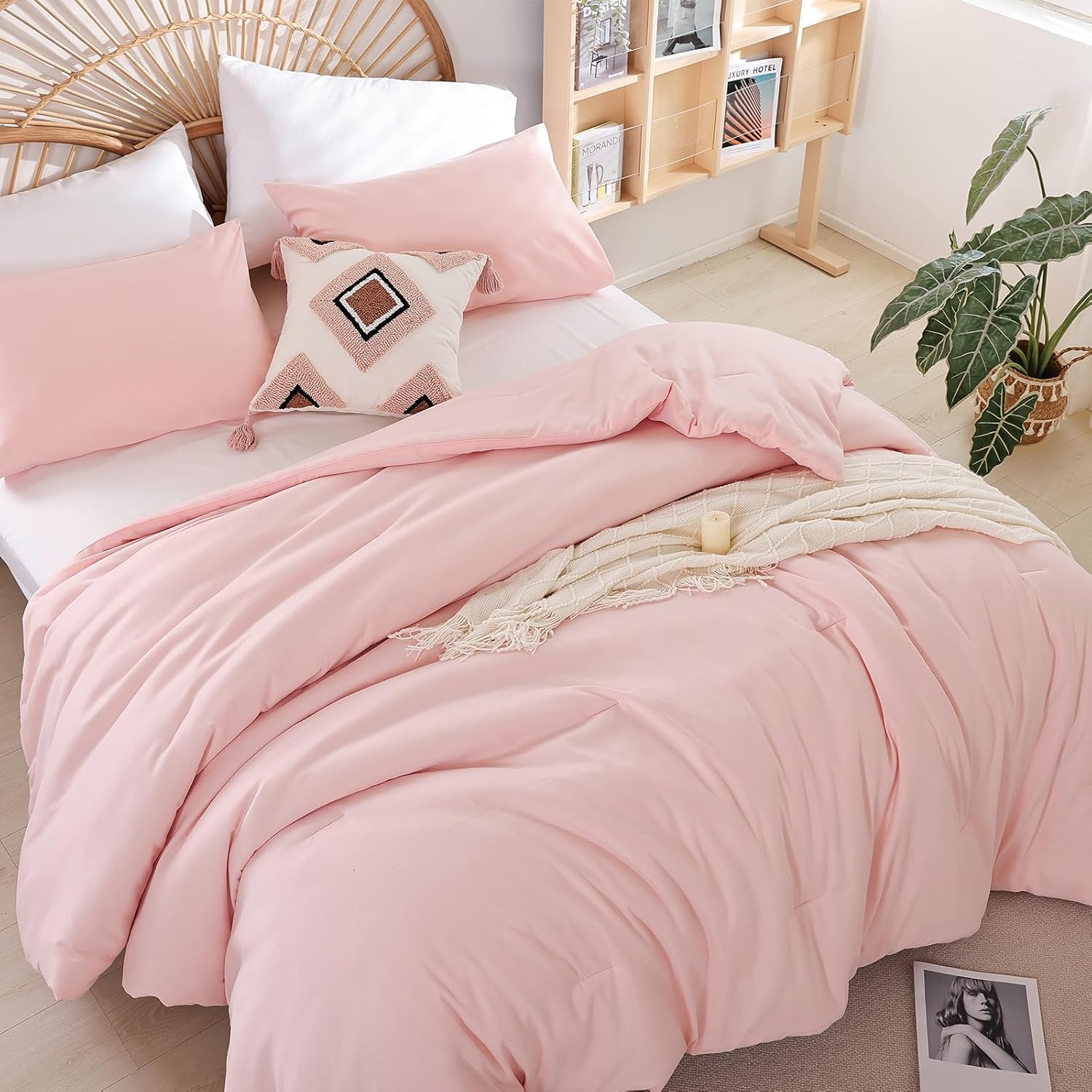 weigelia Queen Size Comforter Set Pink Comforter Modern Bedding Comforter Set fo...