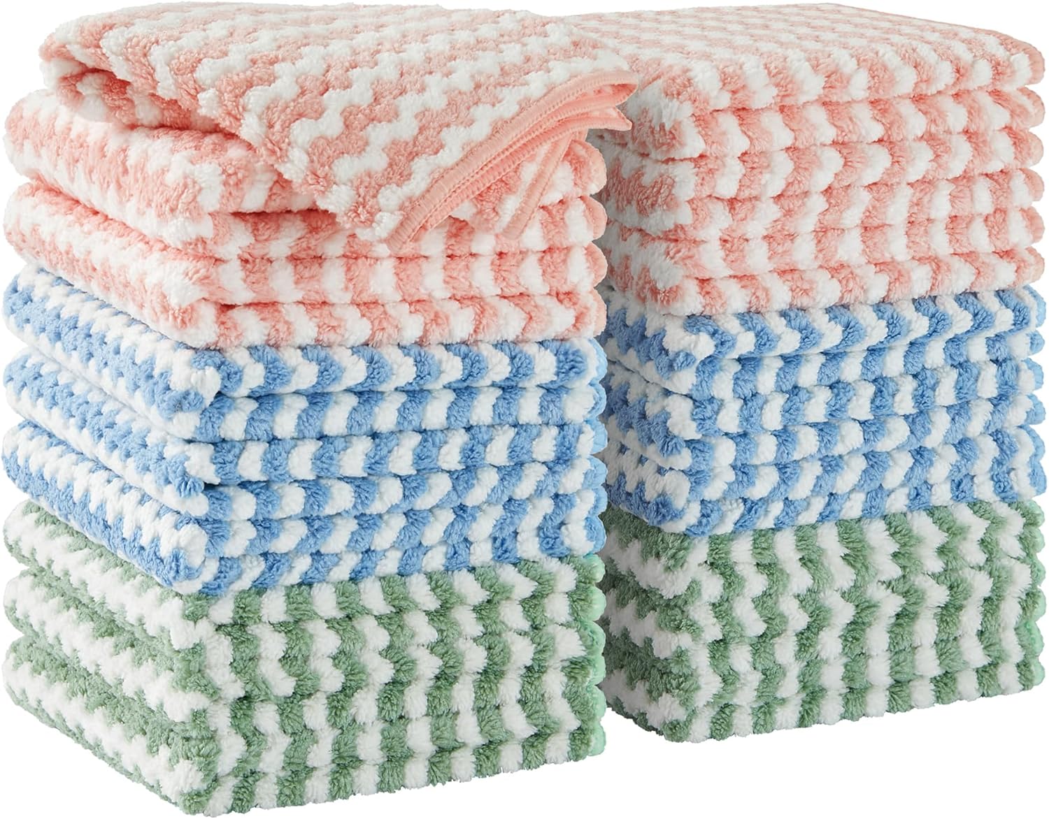 JOYMOOP Microfiber Cleaning Cloth, Kitchen Towels for Dish Drying Washing, Absor...