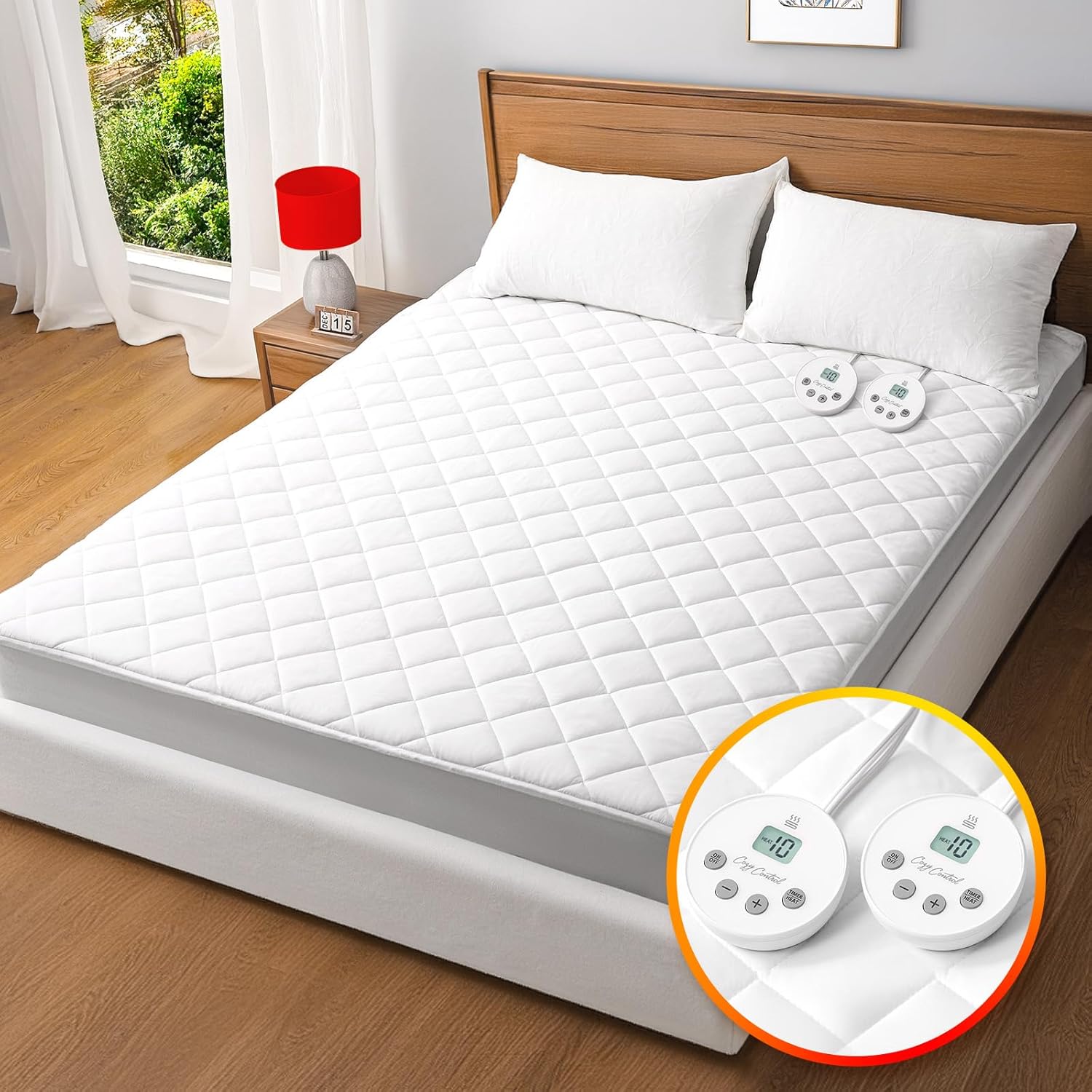 Heated Mattress Pad California King,Dual Control Electric Mattress Pad,Bed Warme...