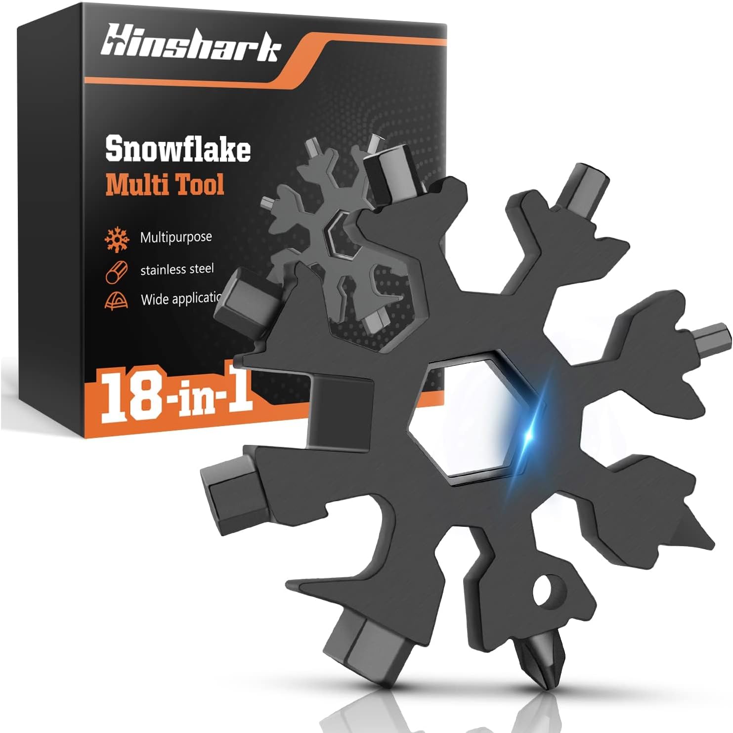 Hinshark Gifts for Men, Stocking Fillers for Men, 18-in-1 Snowflake Multi Tool S...