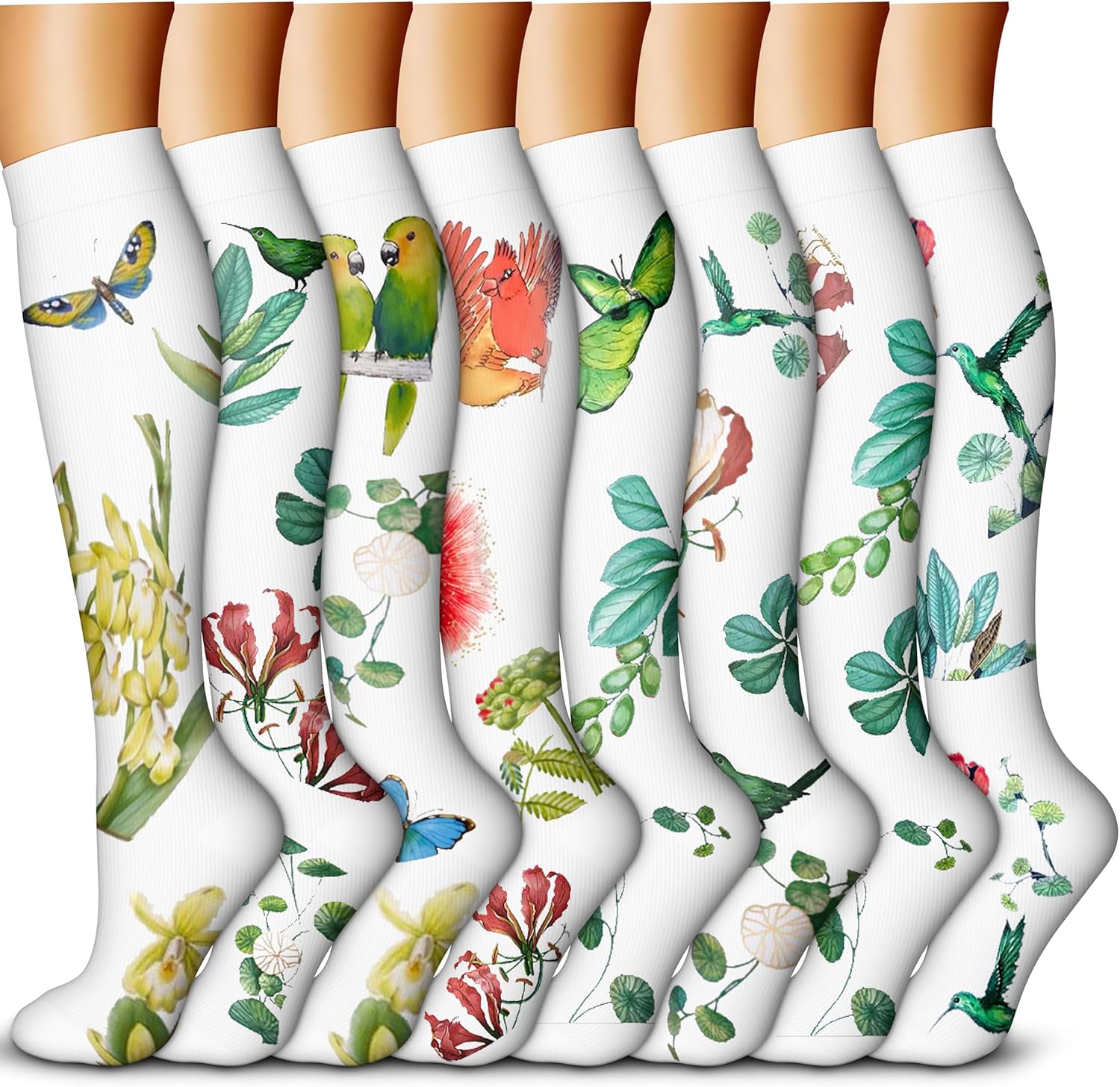 QUXIANG Copper Compression Socks for Women & Men Circulation (8 Pairs) - Best fo...