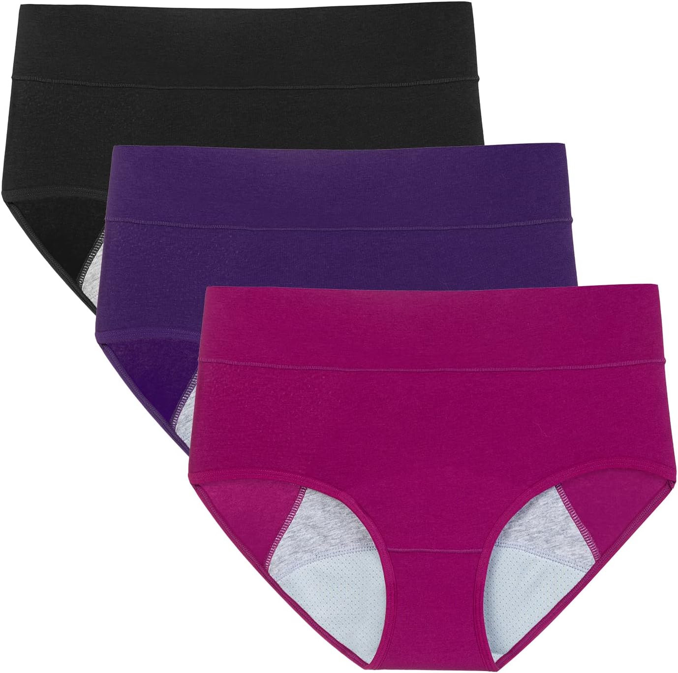 POKARLA Women's High Absorbency Period Cotton Underwear Heavy Flow Leakproof Pan...