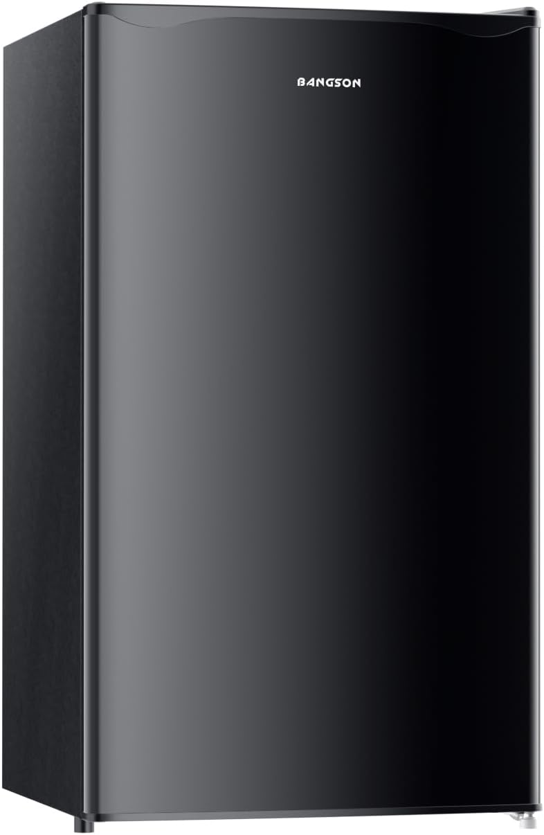 BANGSON Mini Fridge with Freezer, 3.2Cu.Ft, Single Door Small Refrigerator, Ener...
