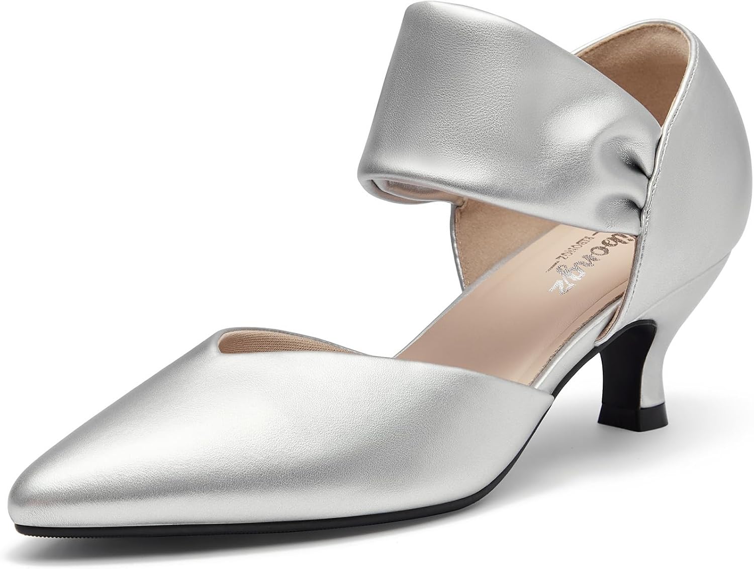 RIBONGZ Kitten Heels for Women Closed Toe Comfortable Low Heels Pointed Toe Sexy...