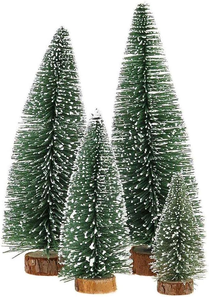 Miniature Christmas Tree, Mini Ornaments Tabletop Trees, miniture snowing pin tr...