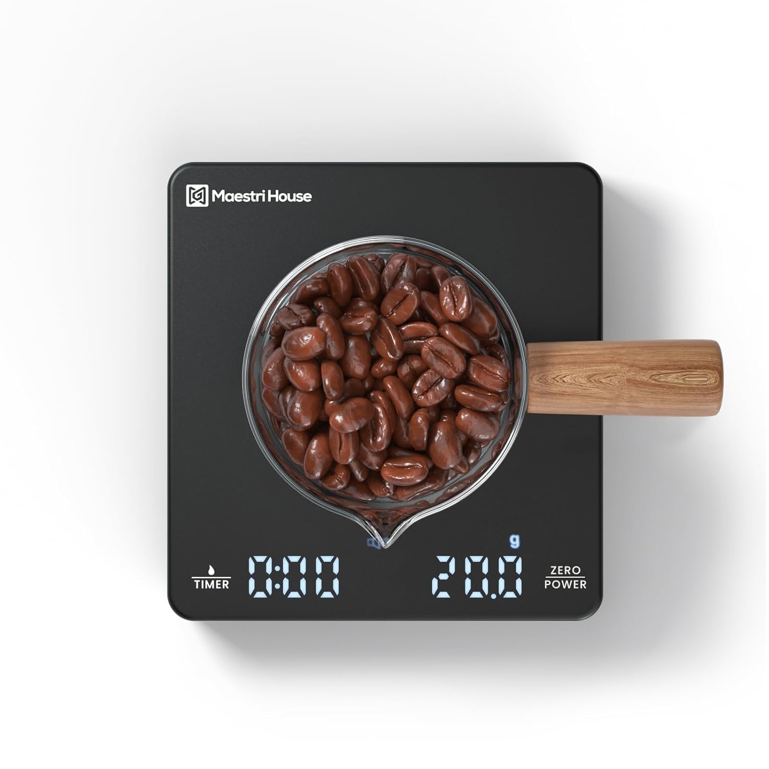 Mini Coffee Scale with Timer, Maestri House Rechargeable Espresso Scale, 2kg/0.1...