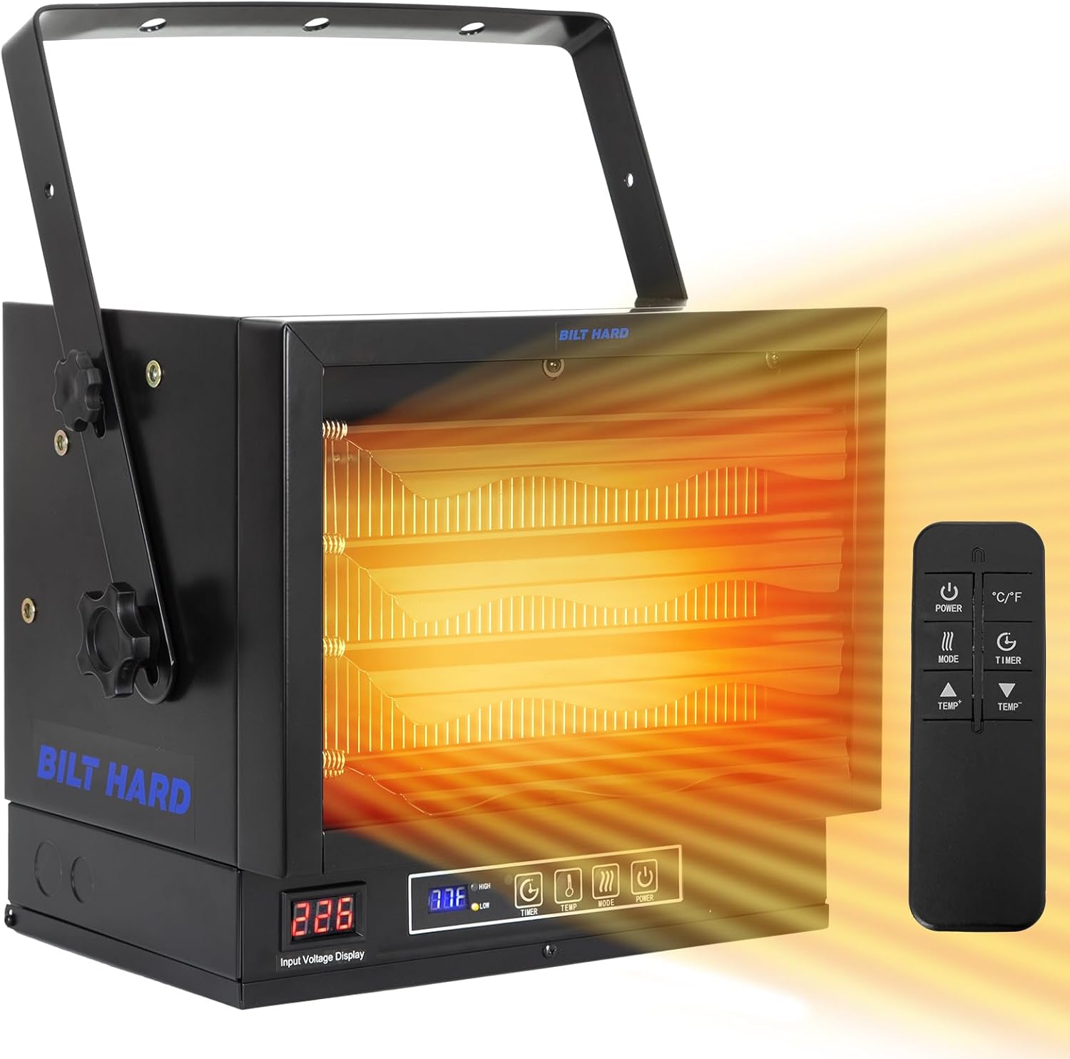 BILT HARD 8500W Electric Garage Heater, 240V Digital Fan-Forced Ceiling Mount He...