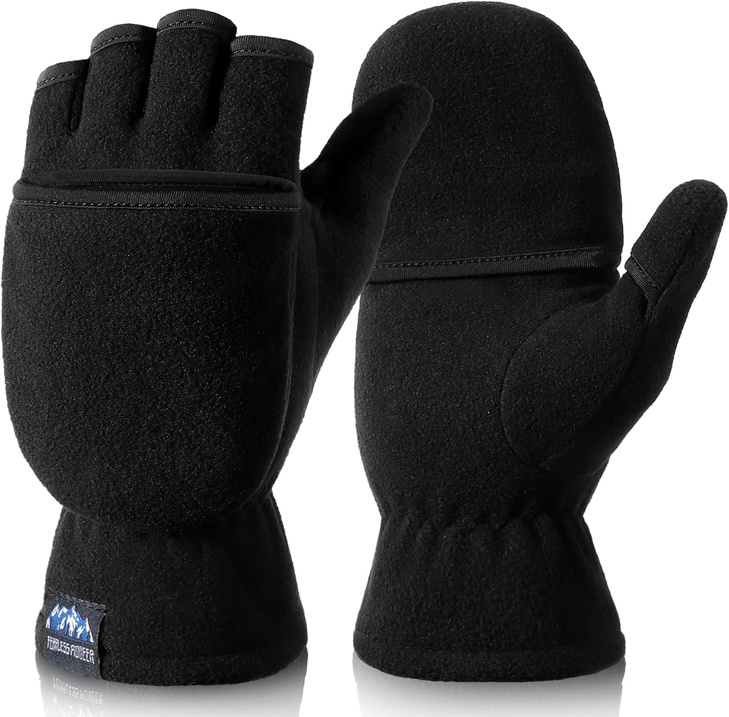 Kakaly Convertible FingerIess Gloves - Winter Thermal Gloves Warm Polar Fleece M...