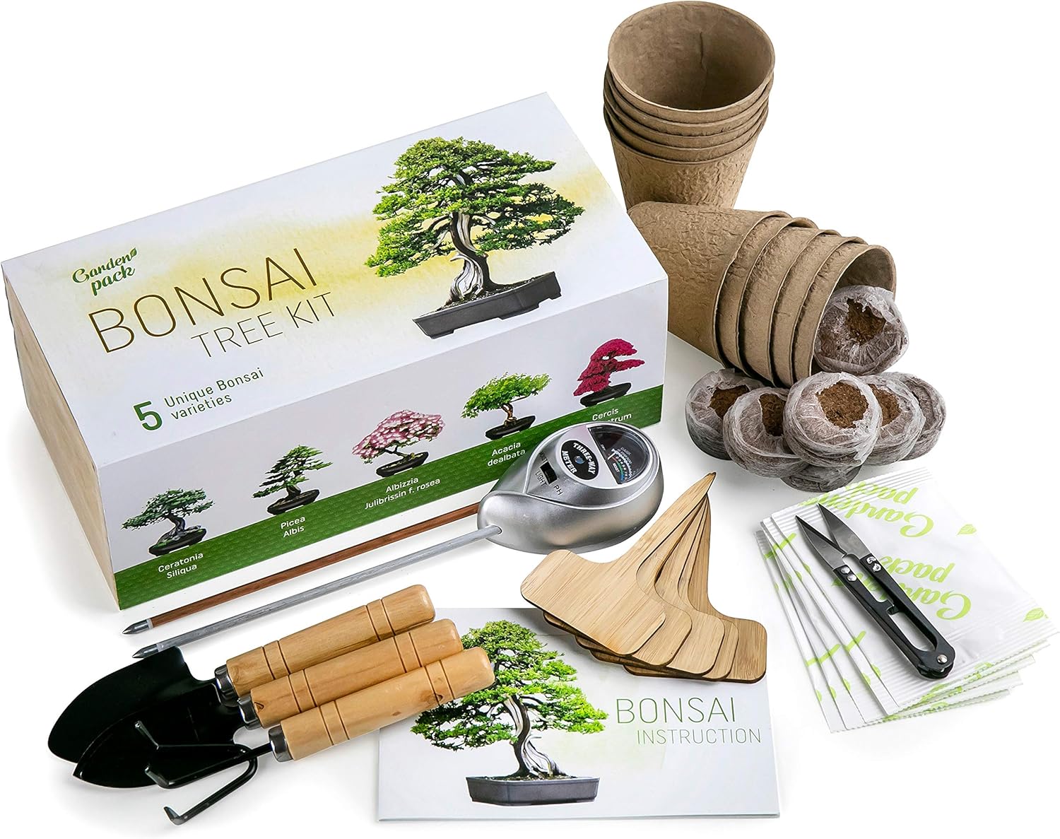 Grow Your Own Bonsai Tree Kit by Garden Pack - 5 Different Bonsai Trees to Grow...