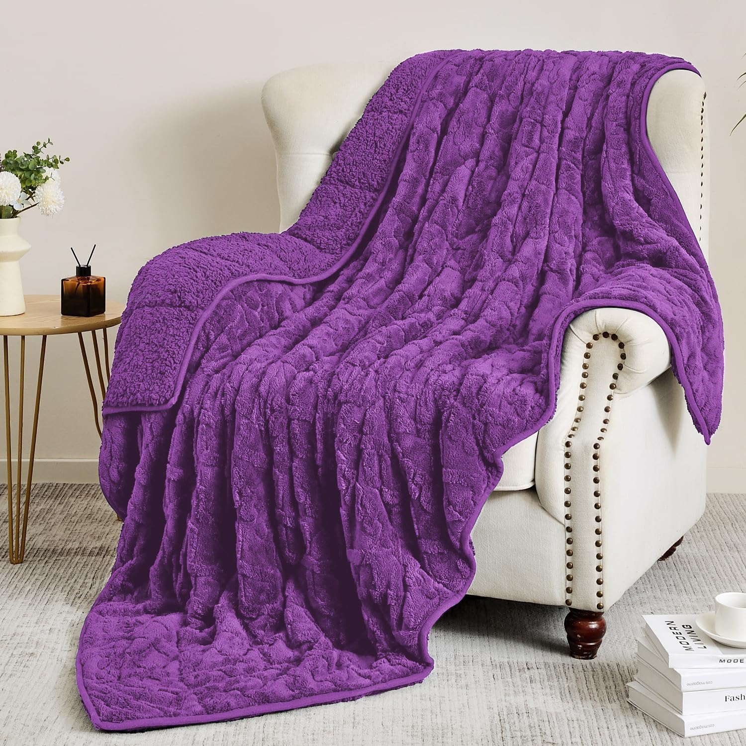 Uttermara Weighted Blanket Queen Size 20 lbs for Adults, 60" x 80" 3D Pattern De...