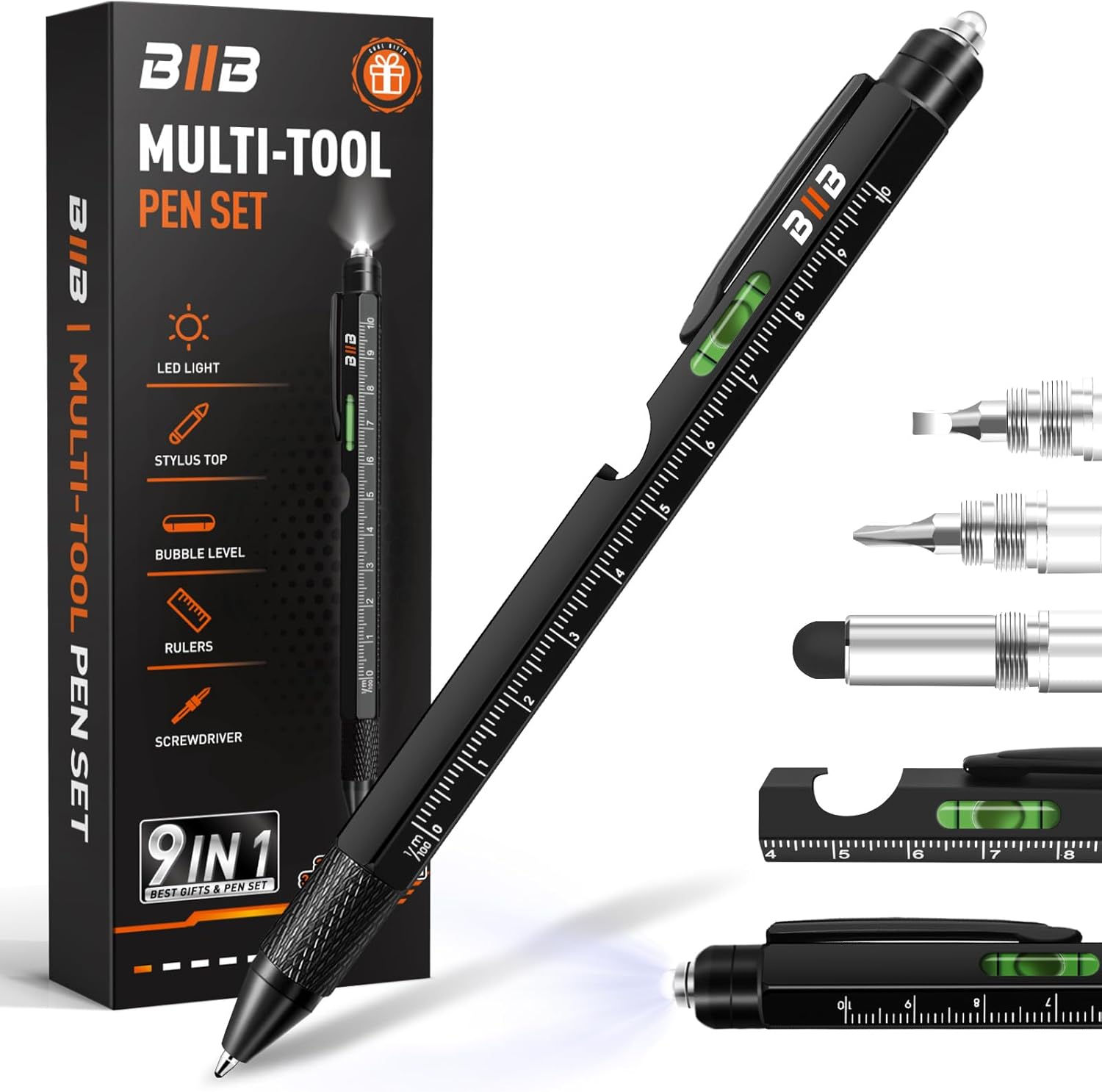 BIIB Gifts for Men, Stocking Stuffers for Adults Men 9 in 1 Multitool Pen, Mens...