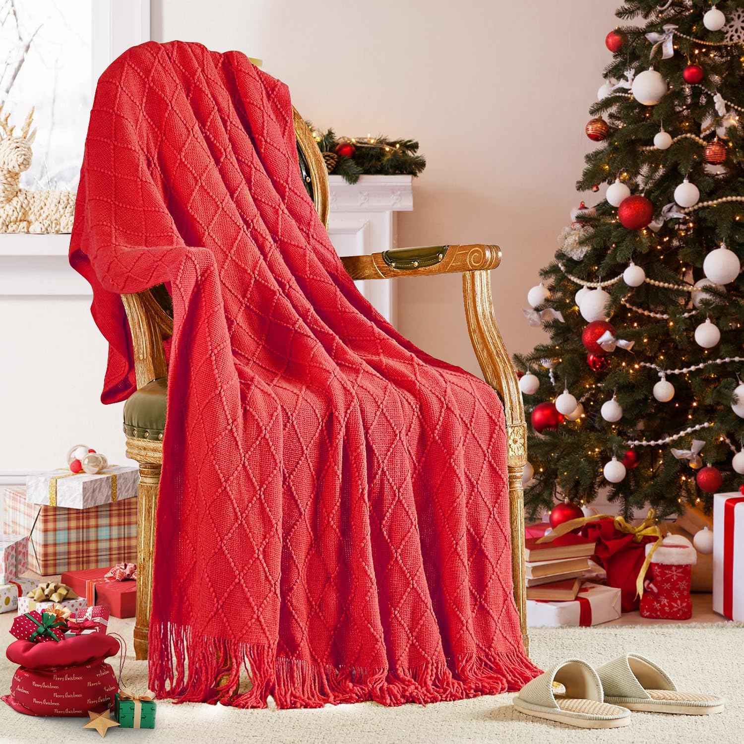 inhand ChristmasThrow Blankets for Couch, Gifts for Women Cozy Home Decor Knit B...