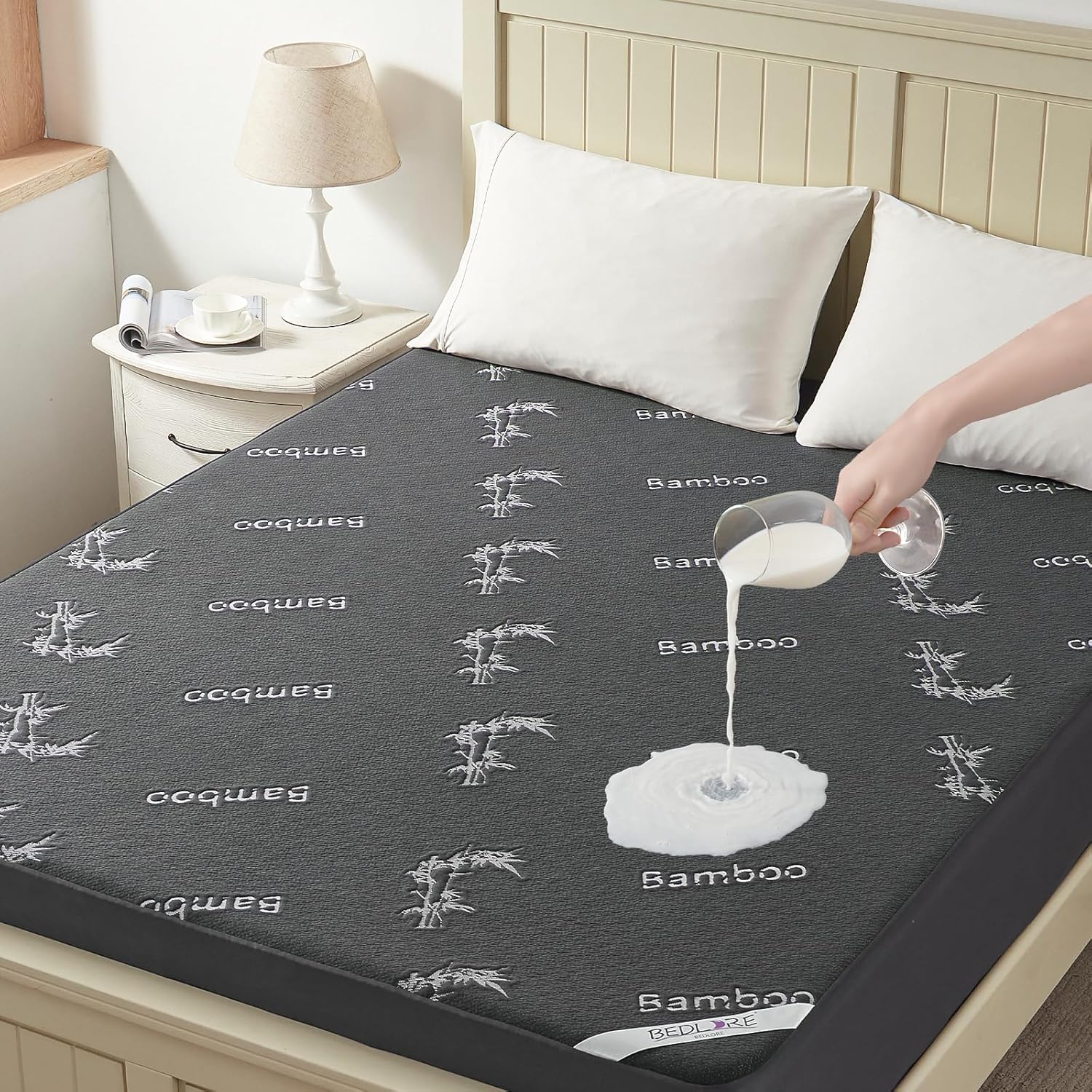 BEDLORE Twin Size Mattress Protector Waterproof, Mattress Pad Fitted 6-15 Inch D...