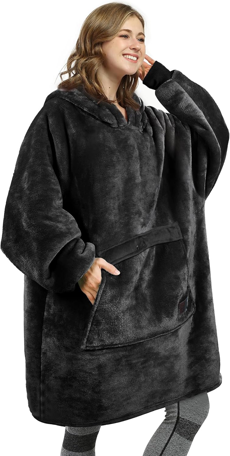 Catalonia Oversized Blanket Hoodie Sweatshirt, Wearable Sherpa Lounging Pullover...