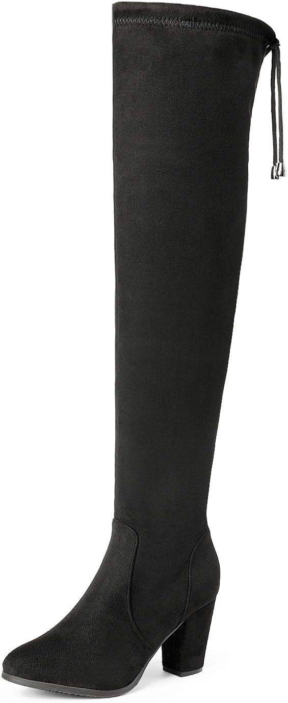 DREAM PAIRS Women's Thigh High Fashion Boots Over The Knee Block Heel Boots 7.5...