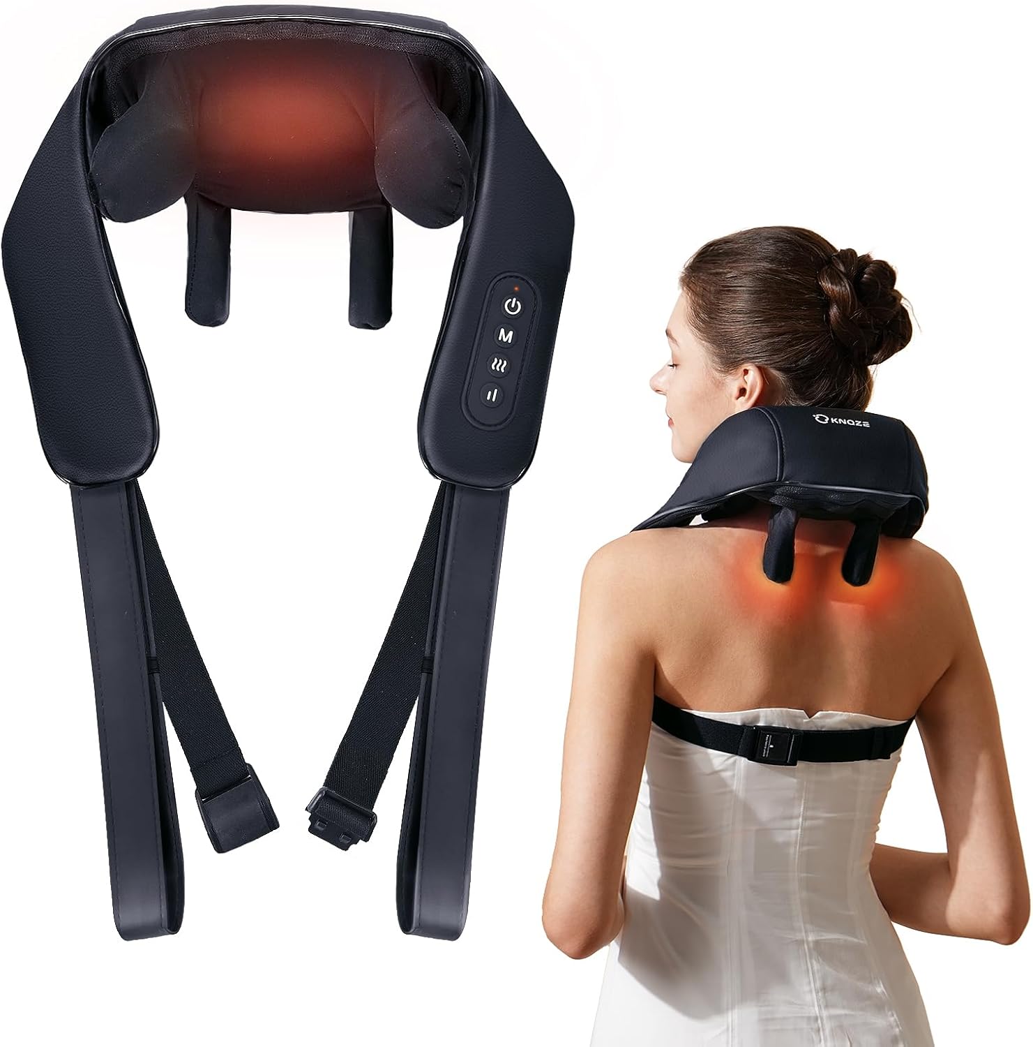 Neck Massager with Heat, Cordless 4D Deep Tissue Kneading Massage, Shiatsu Neck...