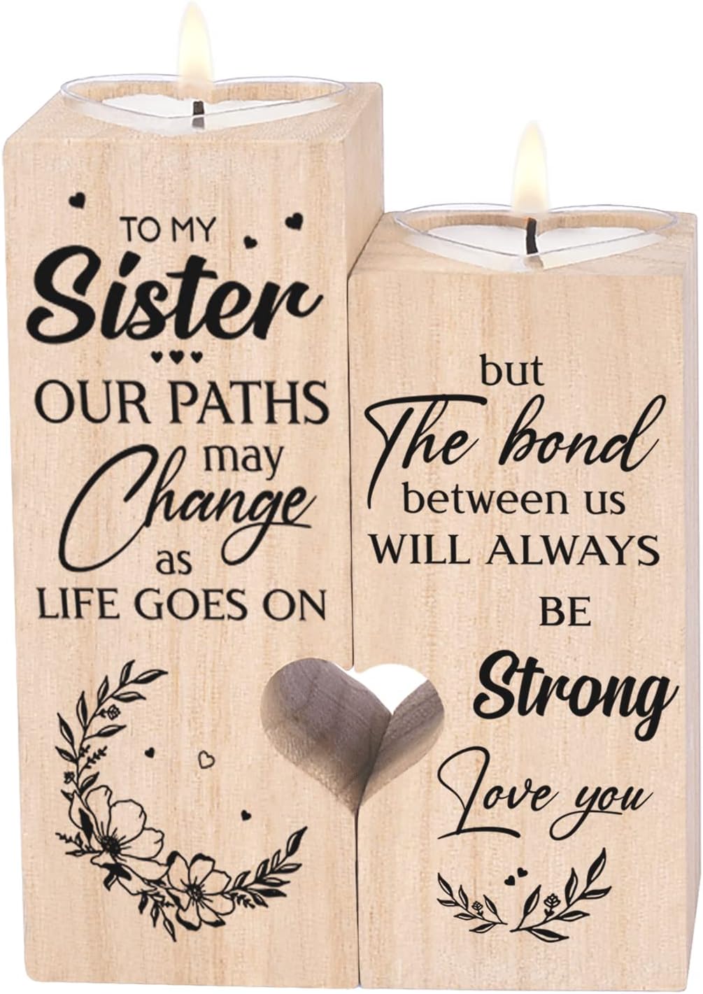 Double-sided printing - To My Sister, Sisters Candle Holder Gift,Personalized Ca...