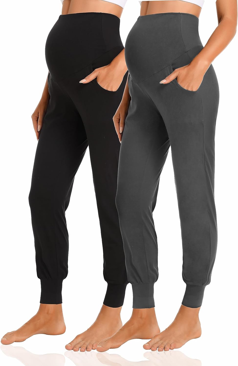 V VOCNI Women's Maternity Pants Maternity Activewear Jogger Track Cuff Sweatpant...
