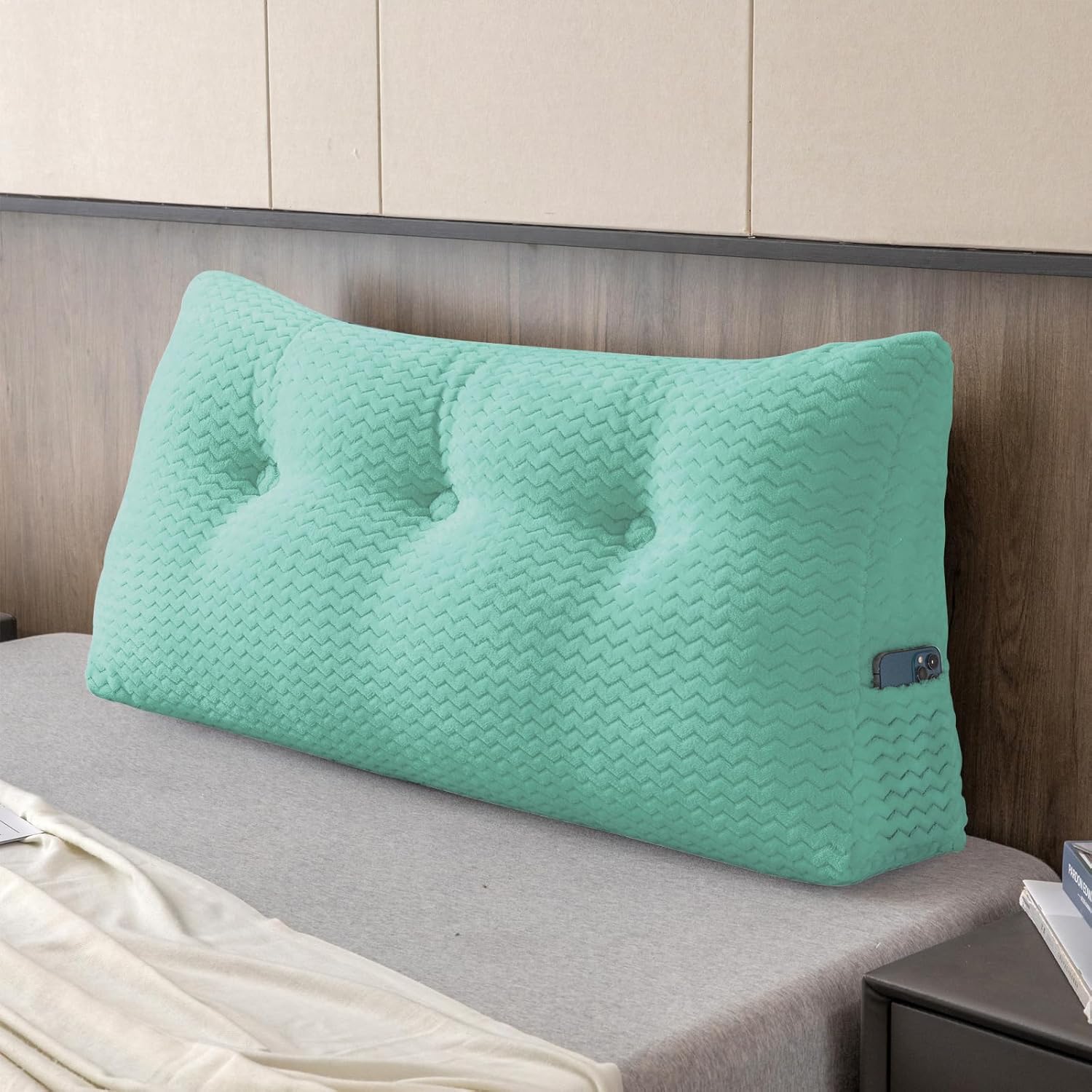 Large Bolster Triangular Headboard Wedge Backrest Positioning Support Bed Rest R...