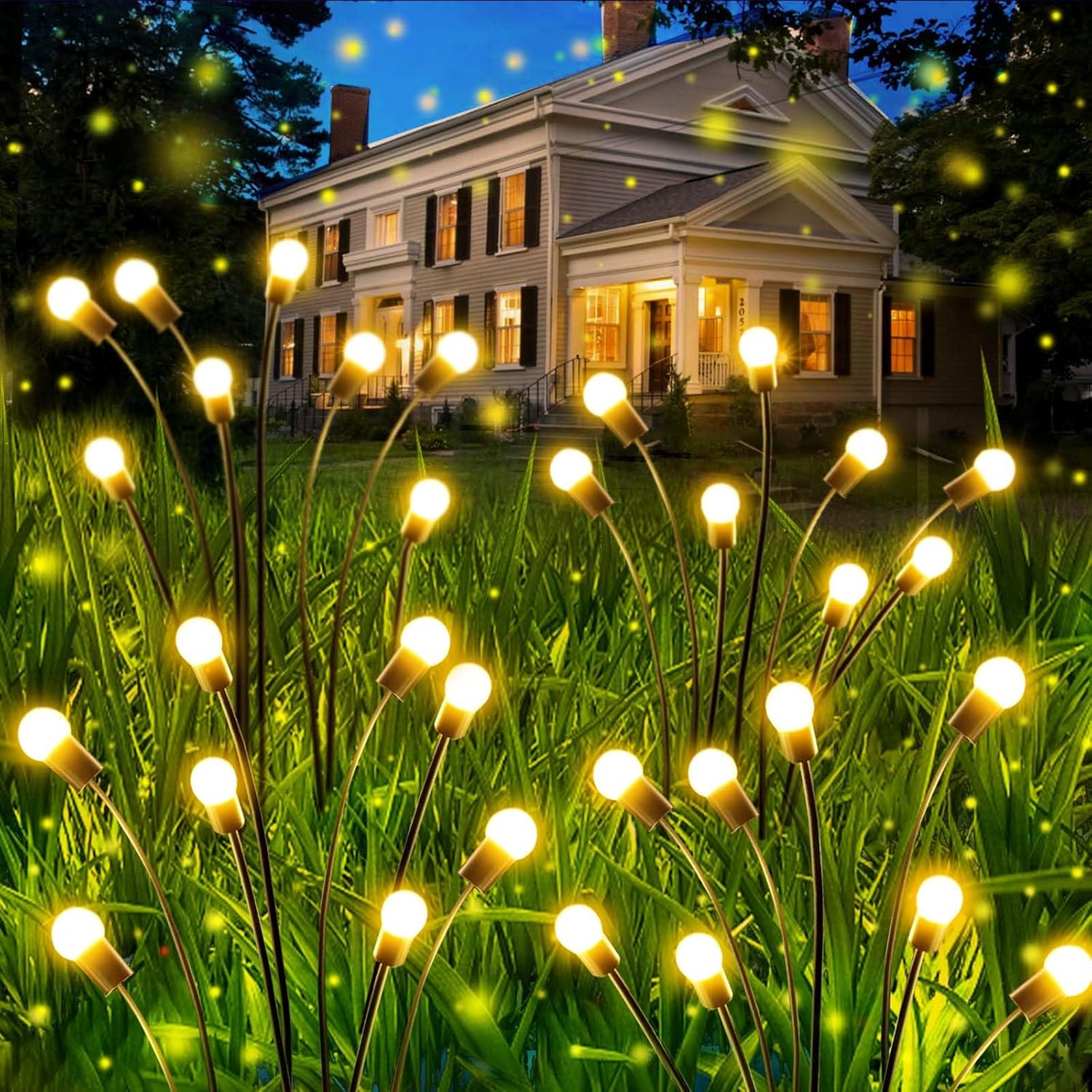 OZS 6Pack Total 48LED Solar Garden Lights -Solar Lights Outdoor, Solar Firefly L...