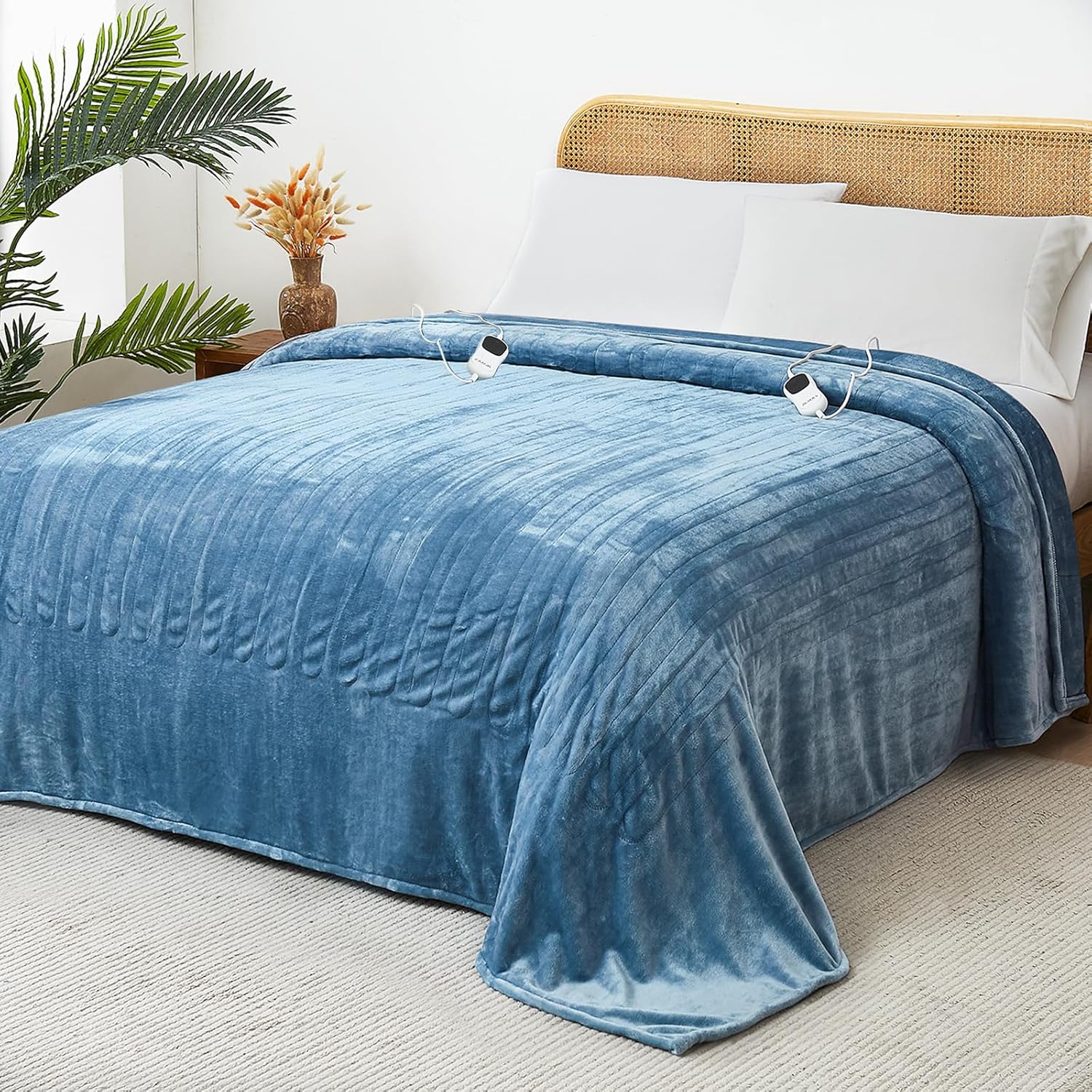 JKMAX Electric Heated Heating Blanket - Heated Bed Blanket 10 Heating Levels 8 H...