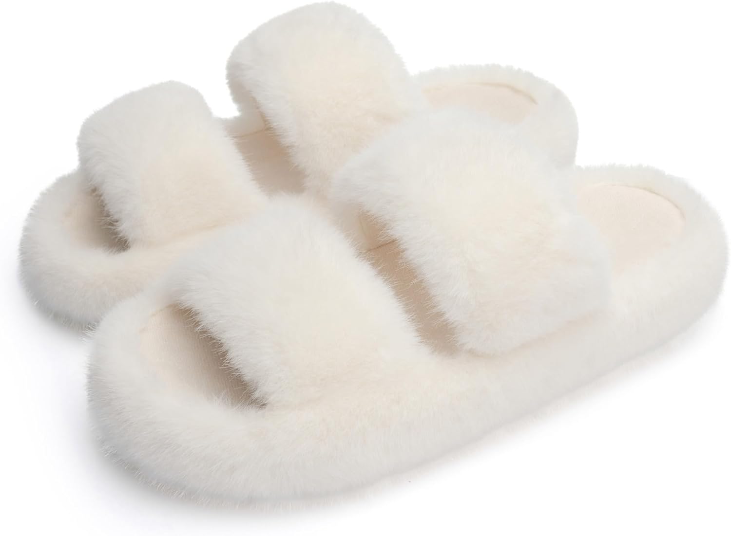 Chantomoo Women's Slippers Memory Foam Slippers for Women Fuzzy Comfy Faux Fur H...