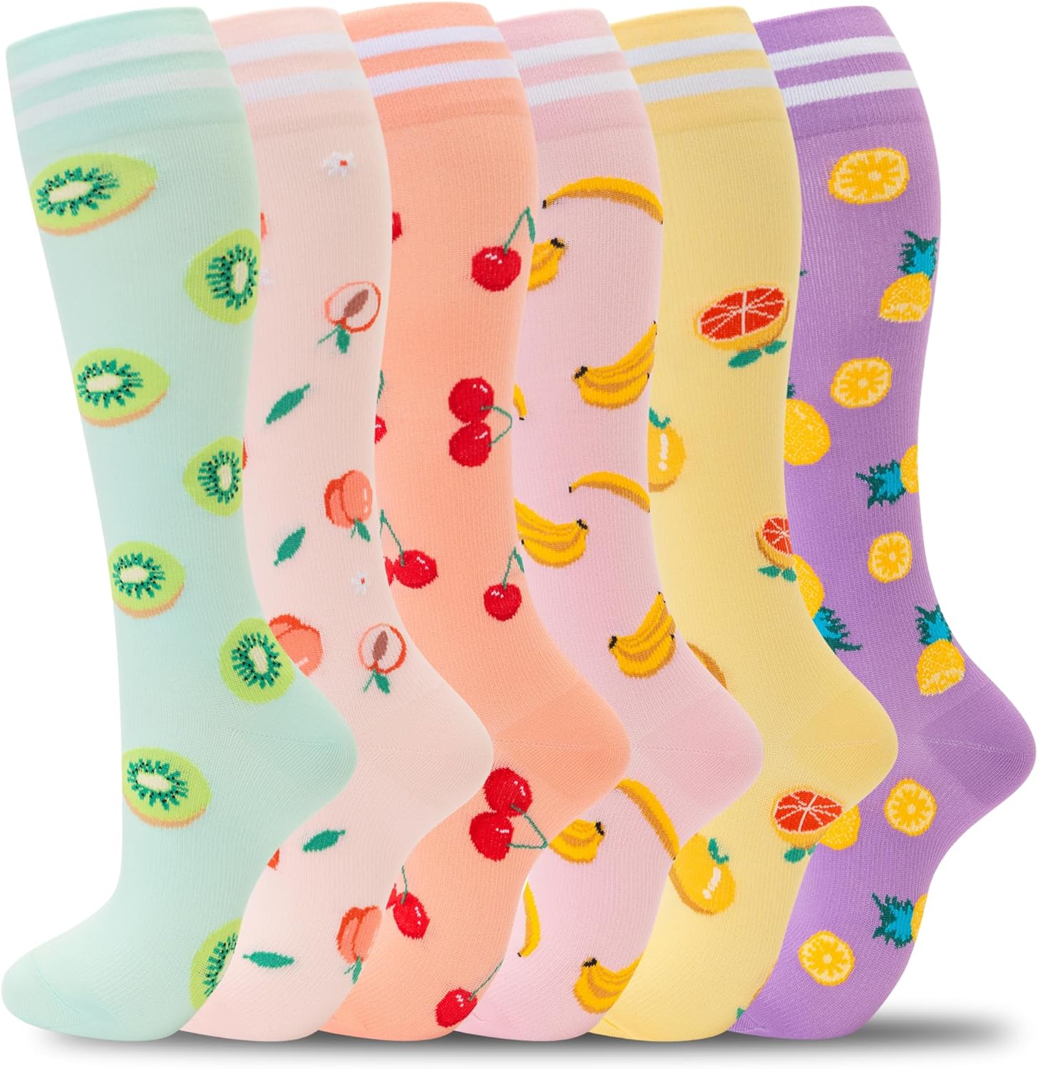 fenglaoda Compression Socks for Women Men Support Circulation 6 Pairs Socks For...