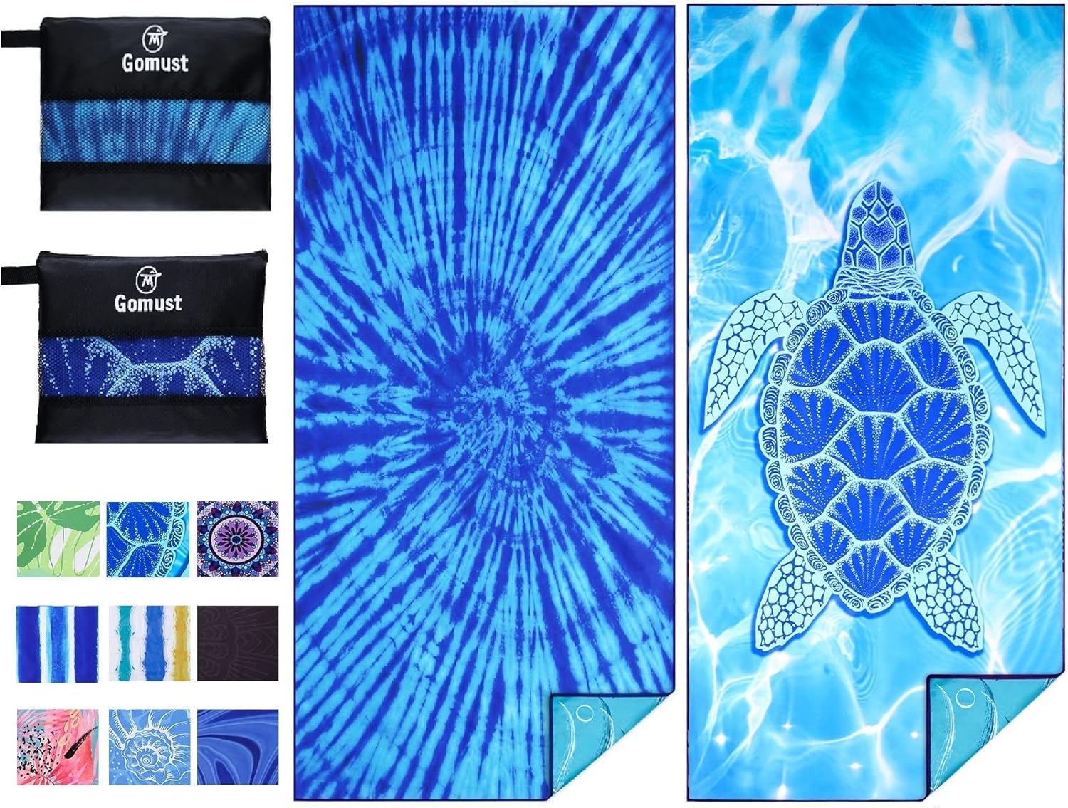2 Pack Lightweight Thin Beach Towel Oversized 71"x32" Big Extra Large Microfiber...