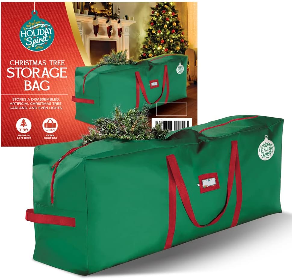 HOLIDAY SPIRIT Christmas Tree Storage Bag For Trees. Heavy-Duty 600D Oxford Mate...