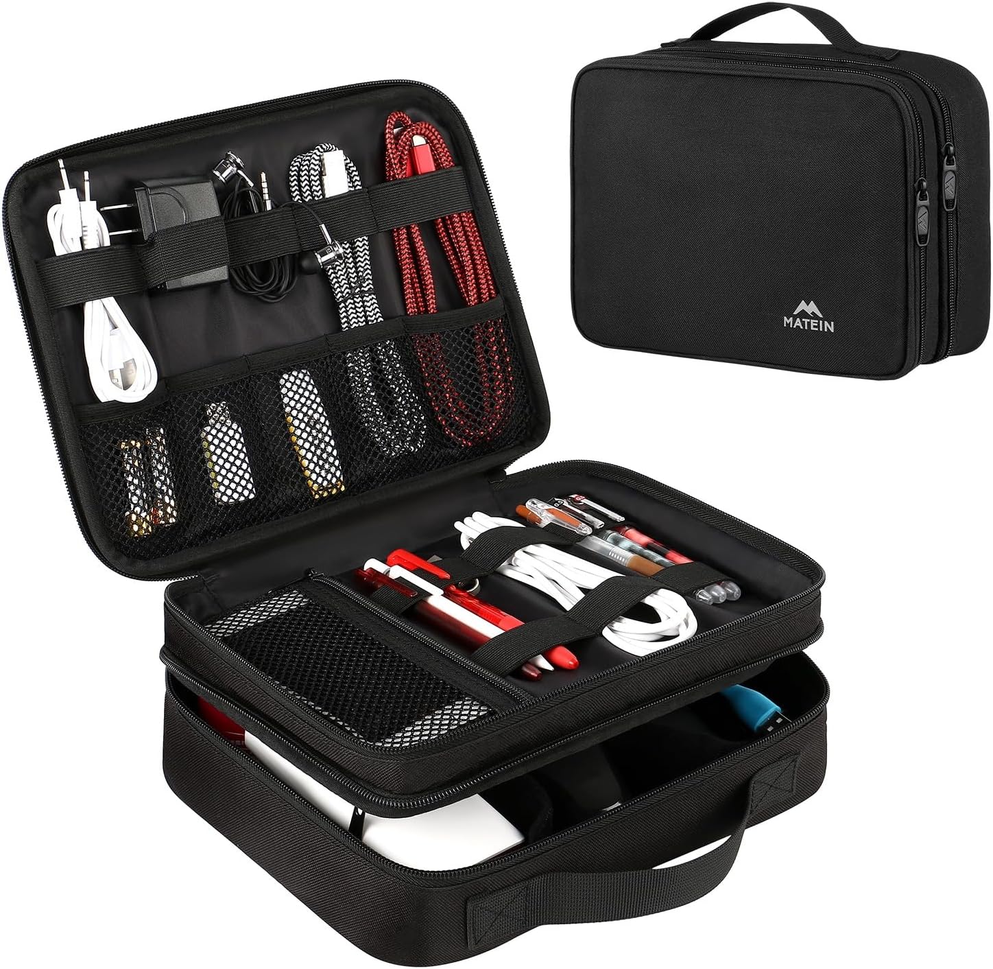 MATEIN Electronics Organizer Travel Case, Water Resistant Cable Organizer Bag fo...