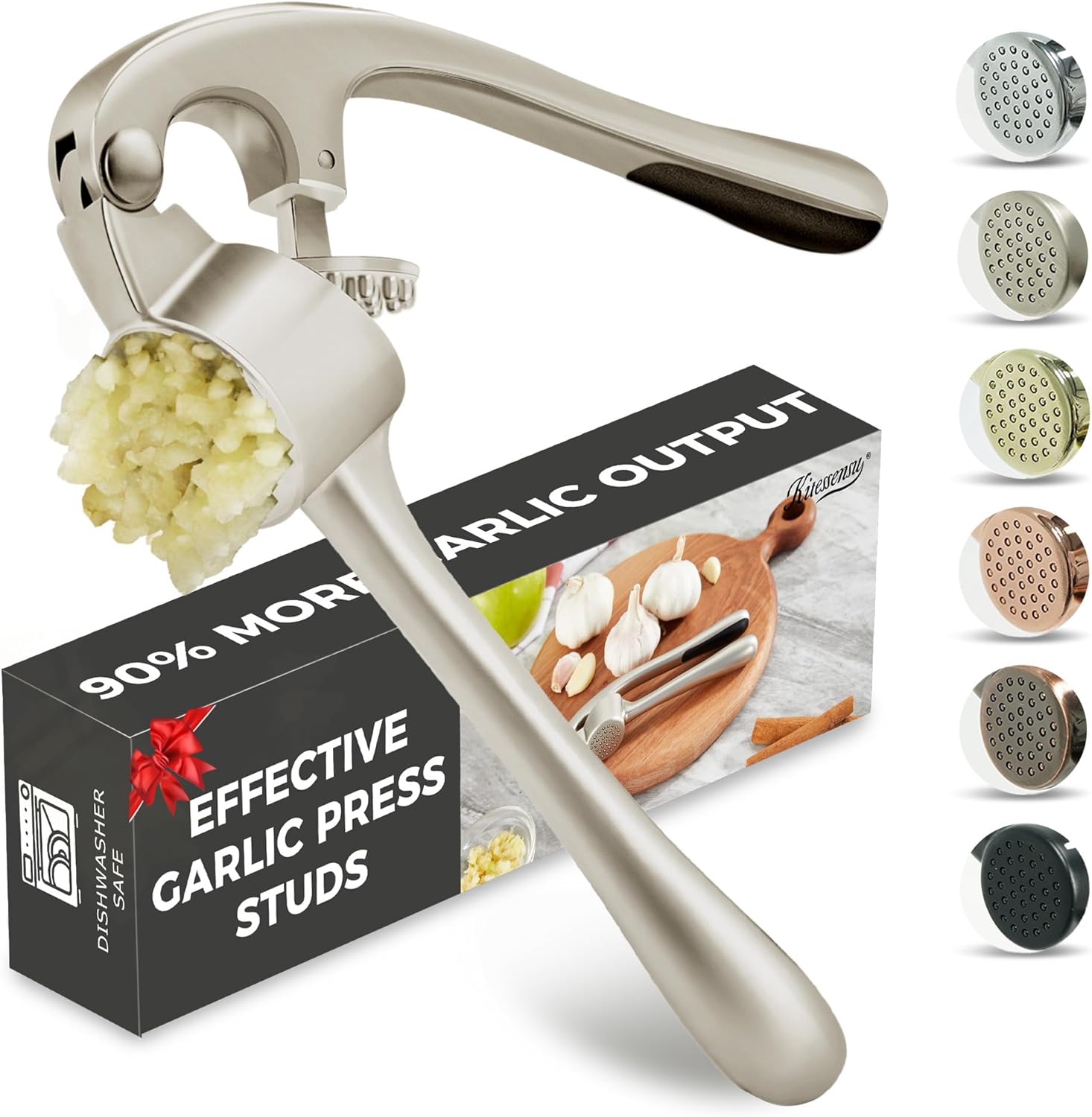 Kitessensu High Effective Garlic Press With Studs,...