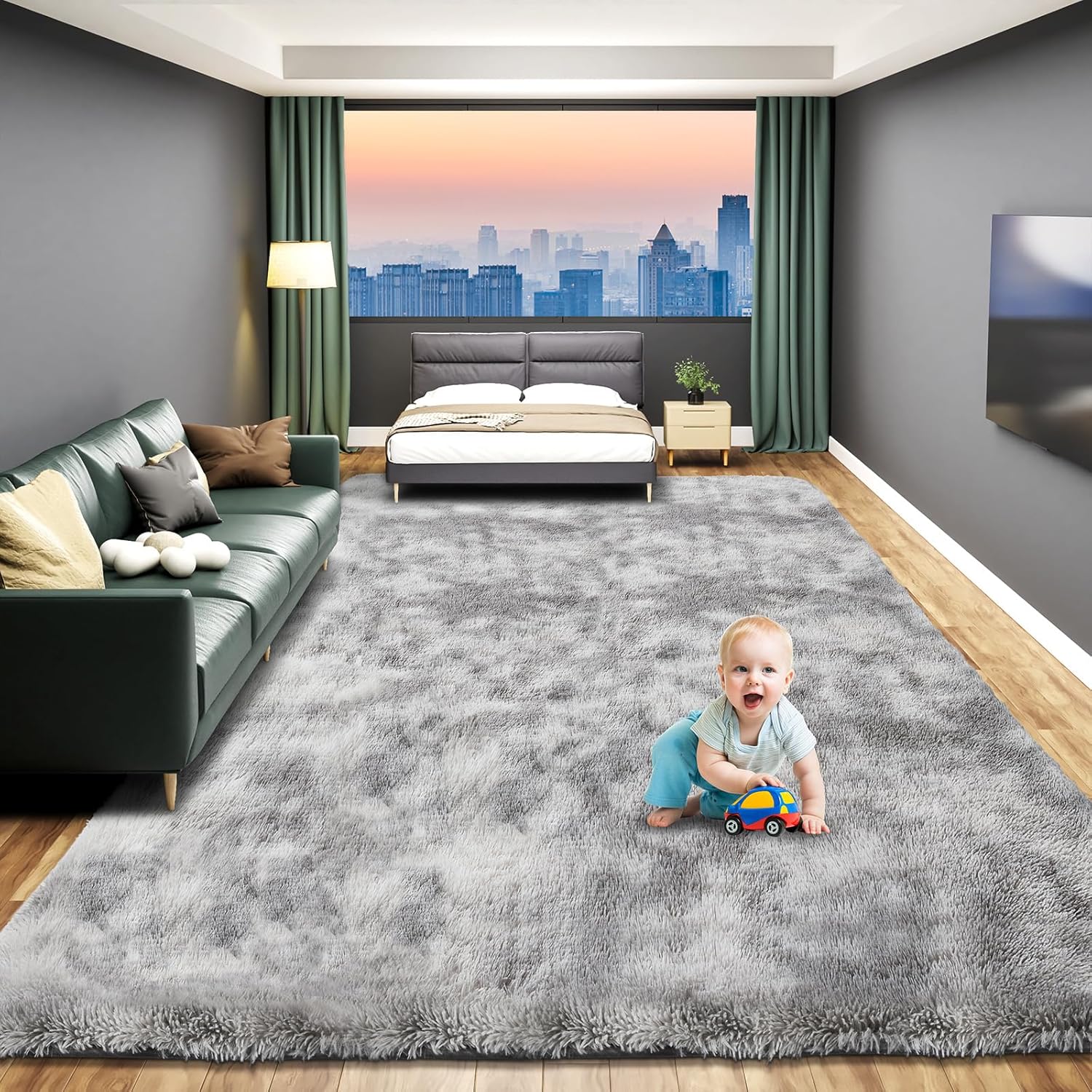 Fluffy Soft Area Rugs for Bedroom, 4X6 Indoor Modern Area Rugs Fluffy Living Roo...