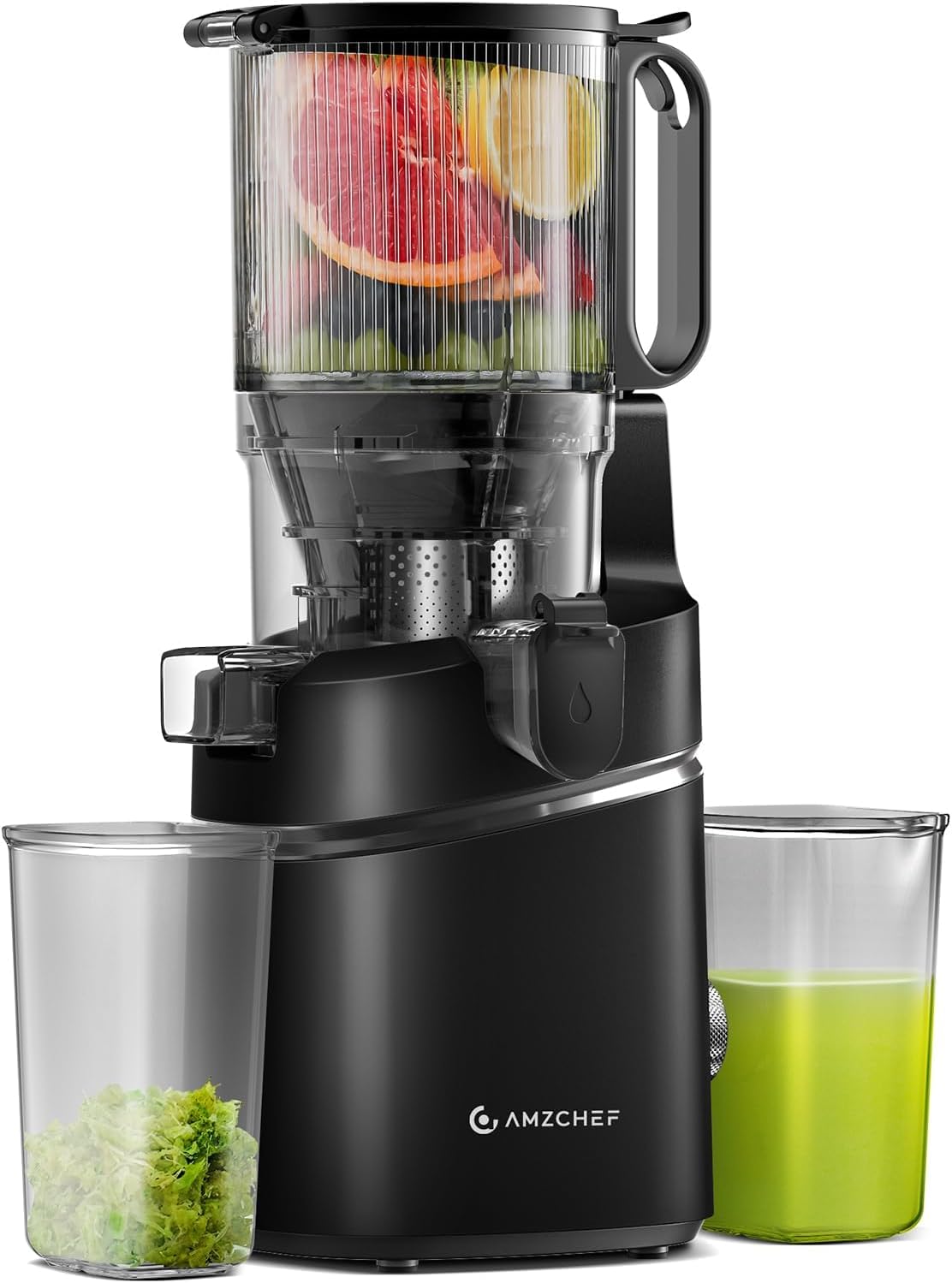 AMZCHEF Cold Press Juicer, 5.3" Self-Feeding Juicer Machines for Whole vegetable...