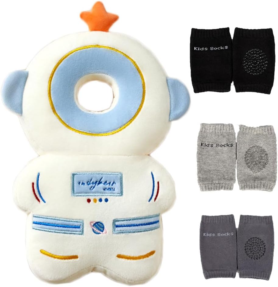 Feidoog Baby Head Protector Cushion Backpack with 3 Baby Knee Pads for Walking &...