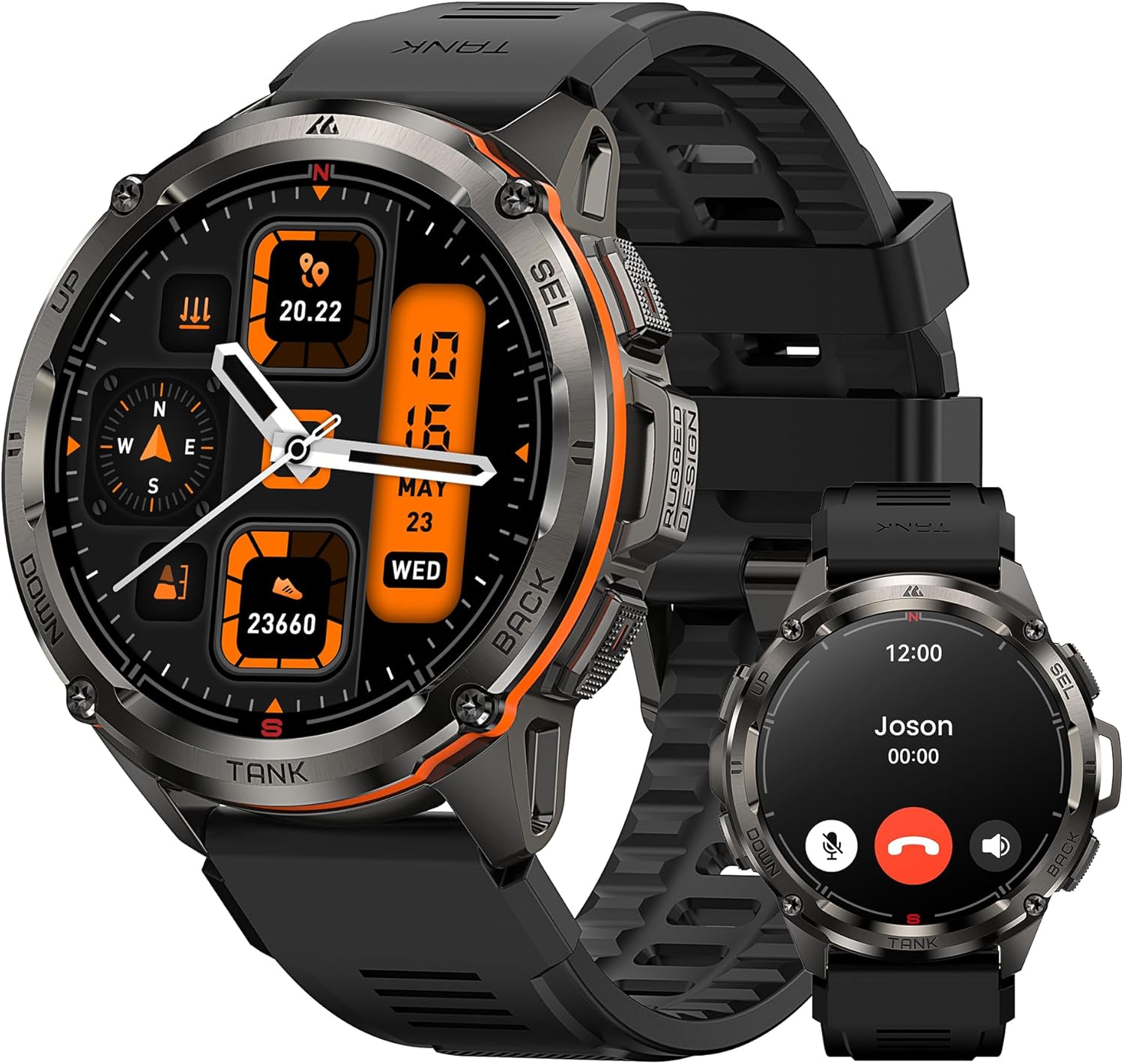 AMAZTIM GPS Smart Watch for Men, 6 Satellite Positioning, Compass, Stainless Ste...