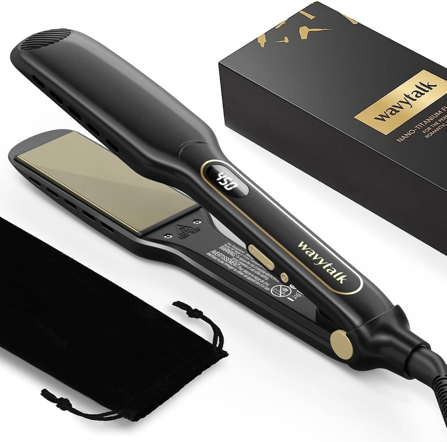Wavytalk Hair Straightener, Titanium 1.75 Inch Wide Flat Iron for Hair, Professi...