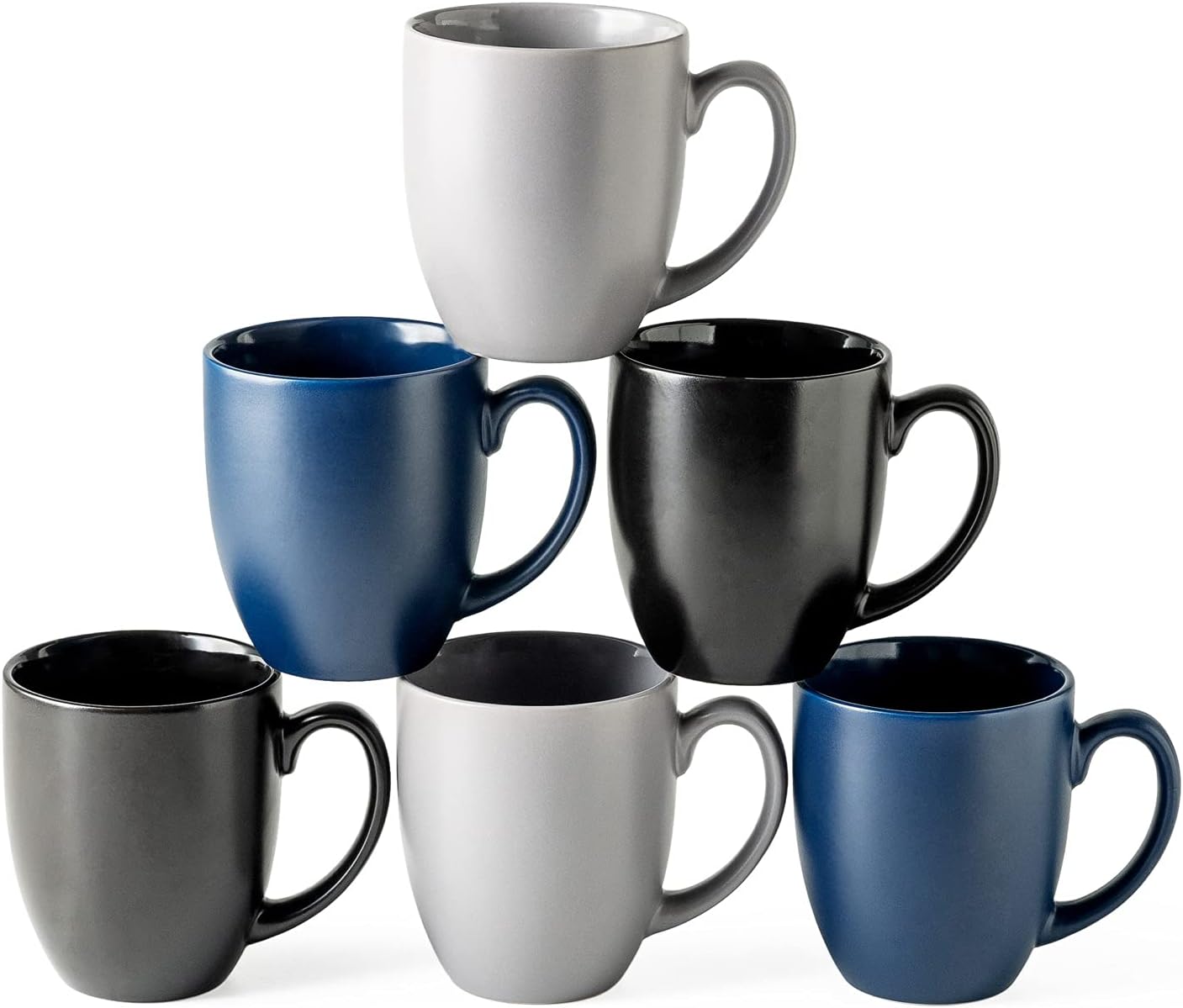 AmorArc 16oz Coffee Mugs Set of 6, Large Ceramic Coffee Mugs for Man, Woman, Dad...