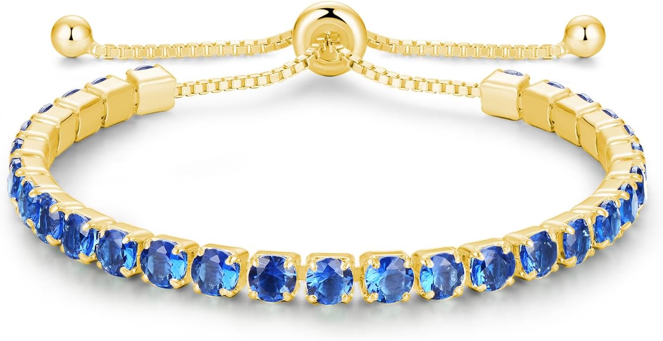 Christmas Gifts Sterling Silver Birthstone Tennis Bracelets for Women 4mm Tennis...