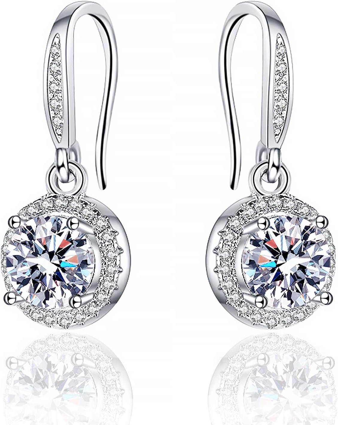 HEEYA Sterling Silver Drop Earrings for Women Girls, Dangle Earrings with Cubic...