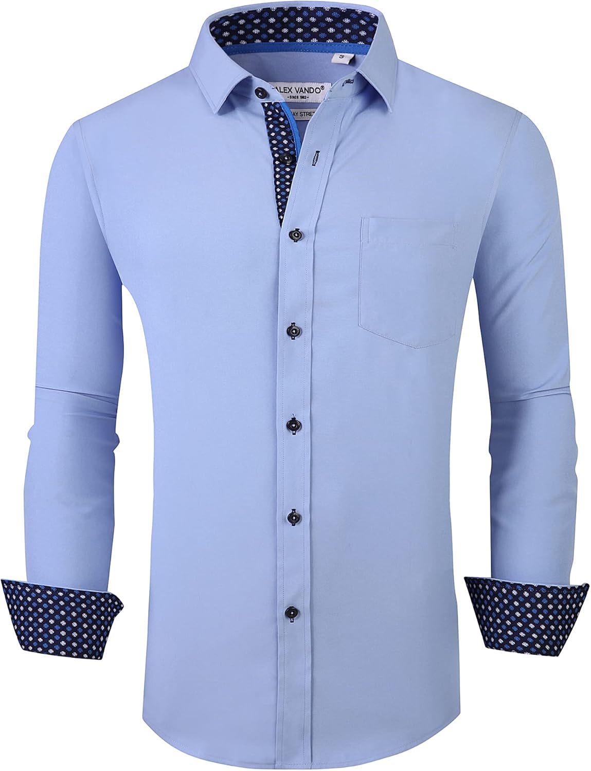 Alex Vando Mens Dress Shirt Wrinkle Free Regular F...