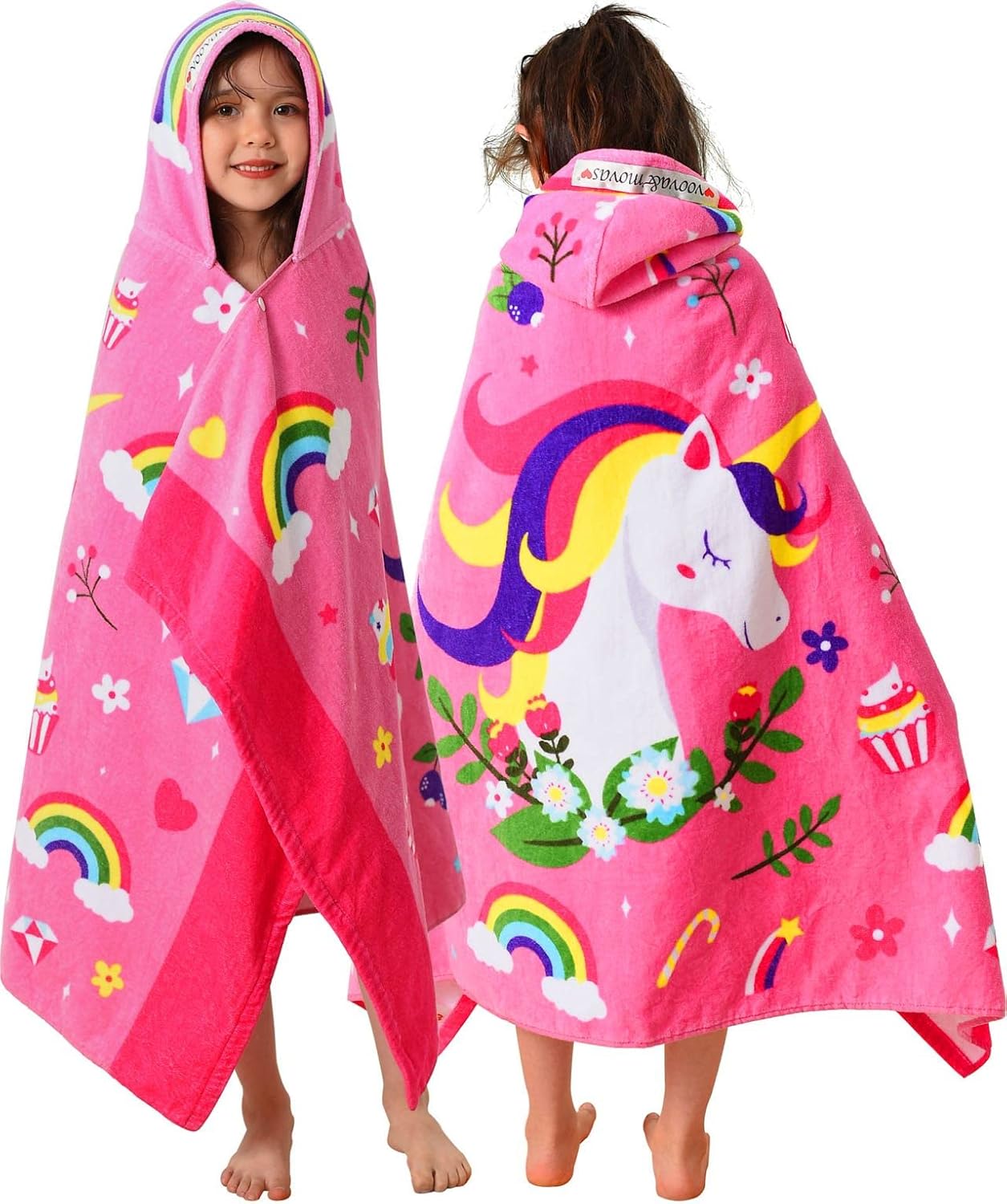 VOOVA & MOVAS Hooded Towels for Kids 3-10 Years, Soft Thick Cotton | Absorbent B...