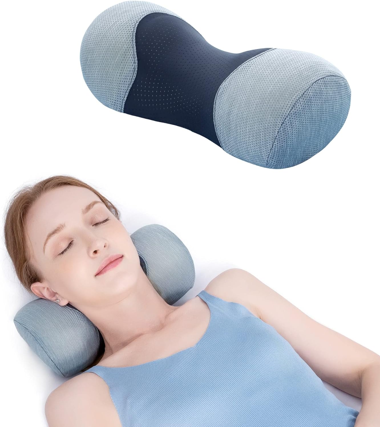 Say Goodbye to Neck Pain Small Neck Support Pillow,Cervical Neck Roll Memory Foa...