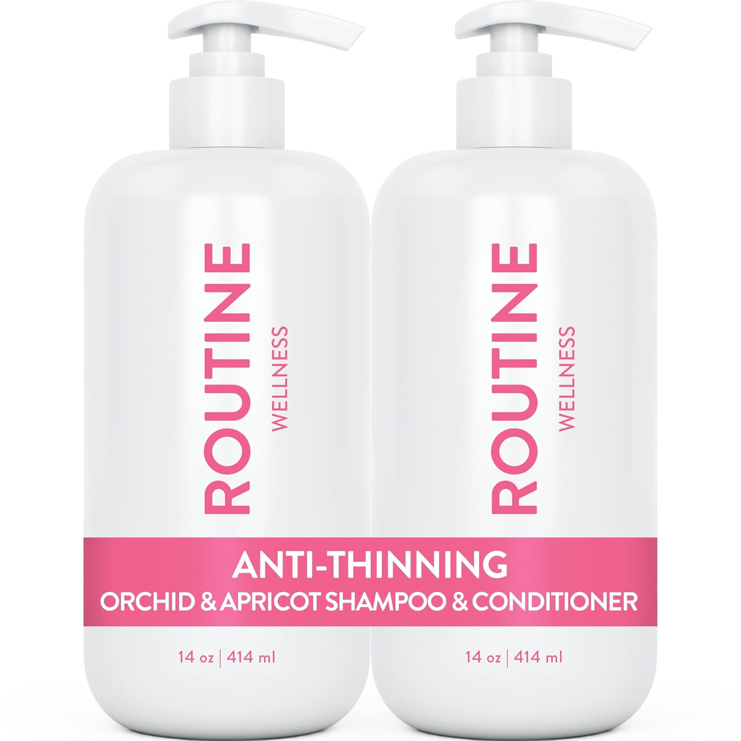 Routine Wellness Shampoo and Conditioner Set for Stronger Hair - Biotin | Color...