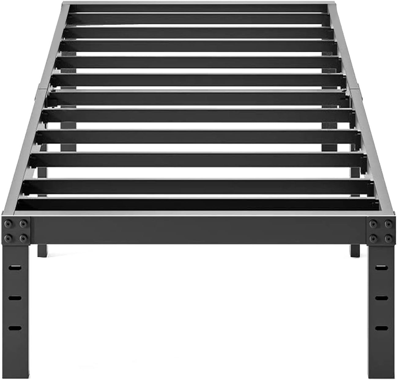 COMASACH Twin Bed Frame Heavy Duty,18" Black Metal Platform Bed Frame,Sturdy Ste...