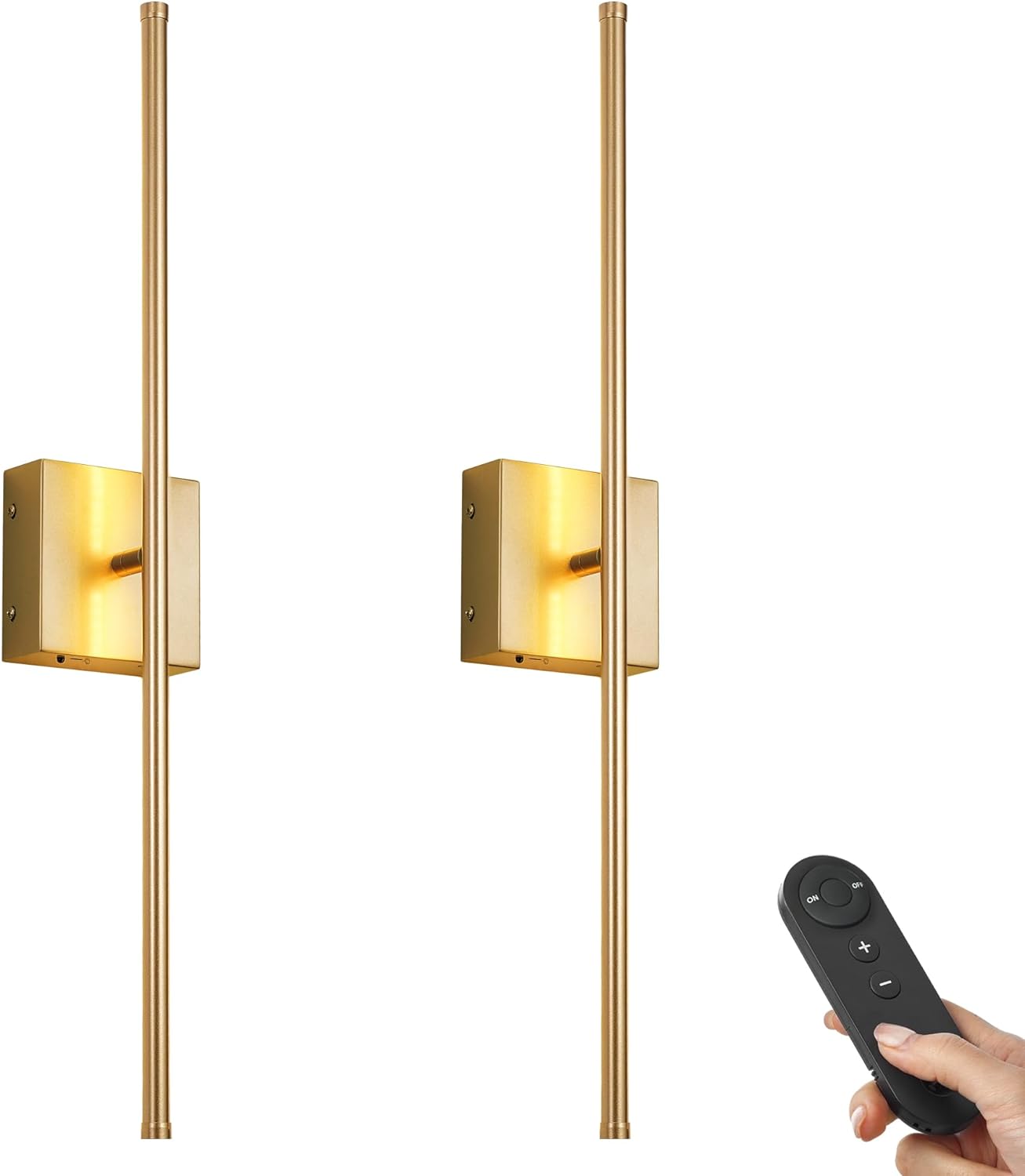 Battery Operated Wall Sconces with Remote Control, Dimmable Wall Sconces Set of...