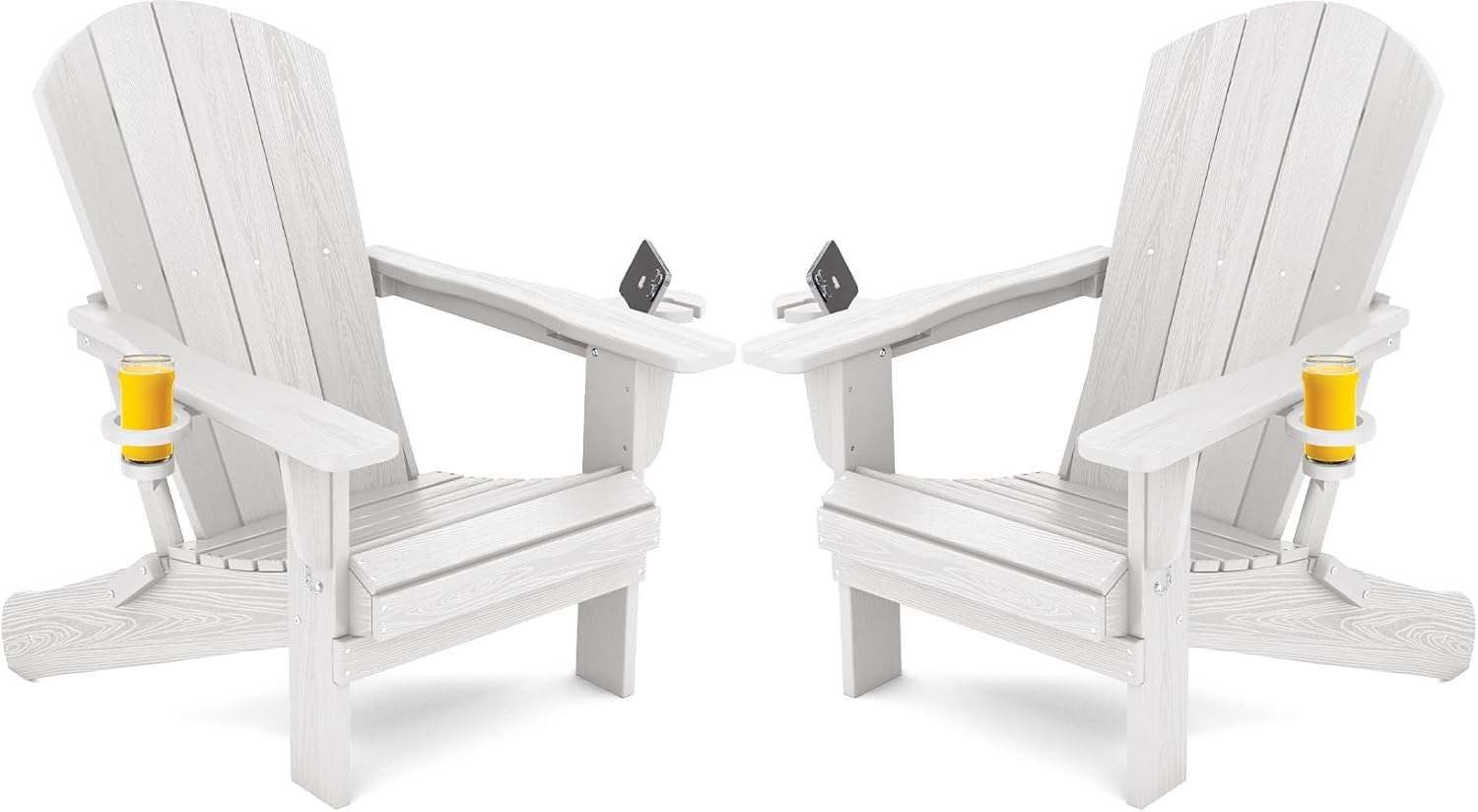 SERWALL Adirondack Chair with Cup Holders - Composite Adirondack Chairs Set of 2...