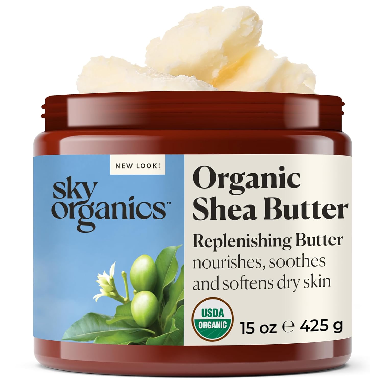 Sky Organics - Organic Shea Butter, 15 oz - Nourishes, Soothes, and Softens Dry...